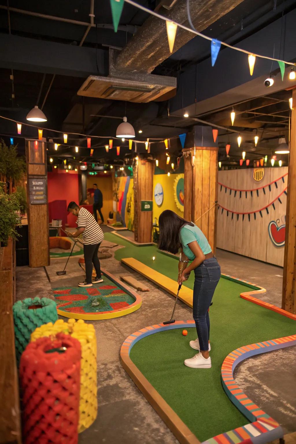 Enjoy mini golf at home with a custom indoor course.