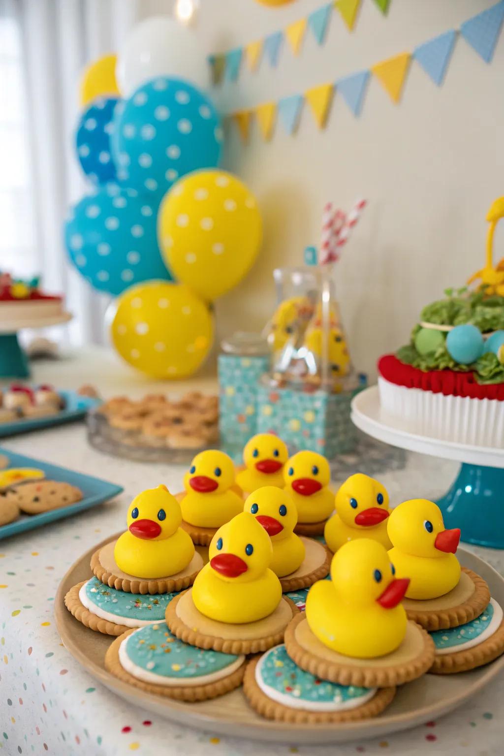 Adorable duck-themed party favors.