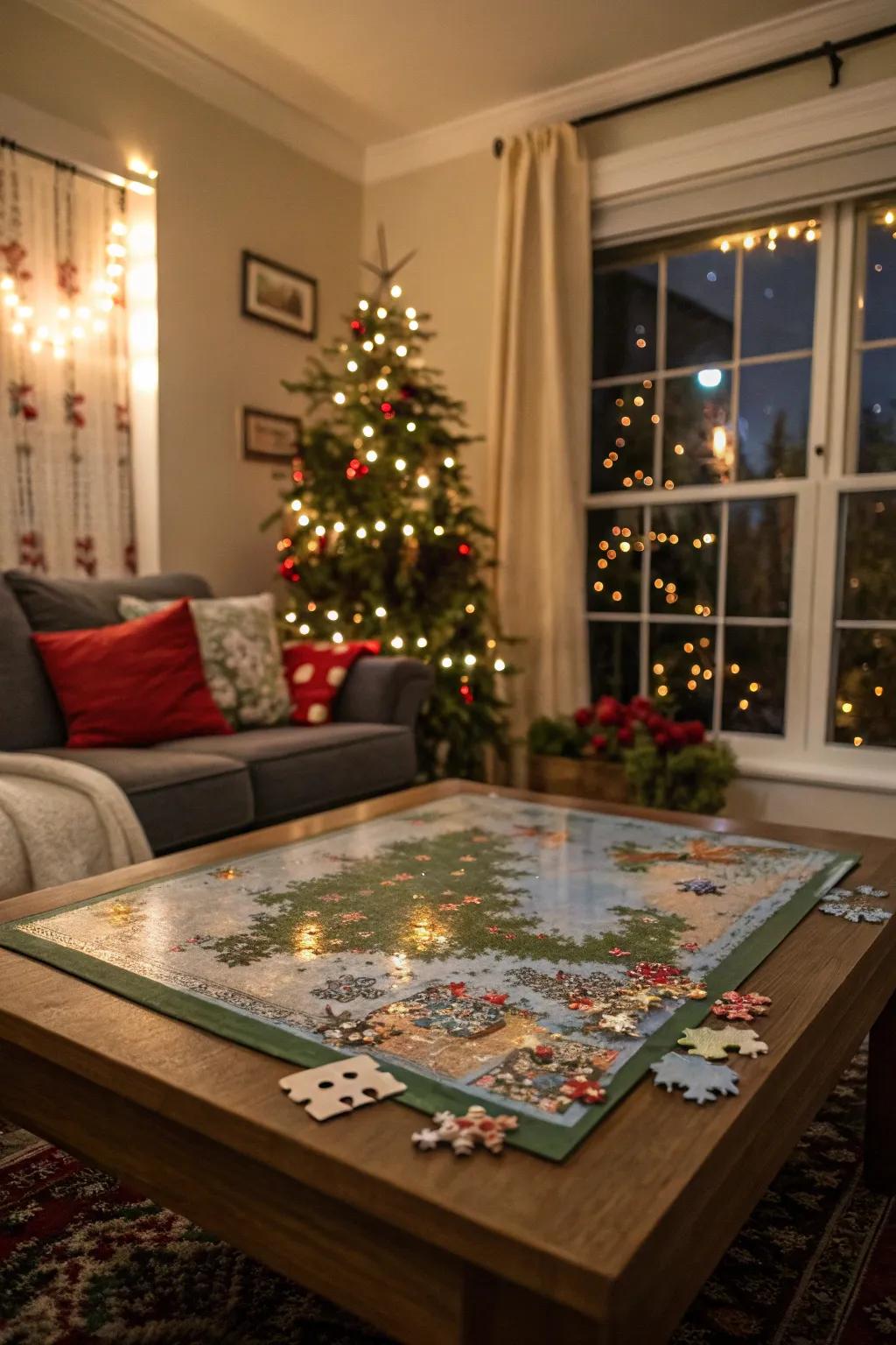 Piece together festive fun with a Christmas puzzle.