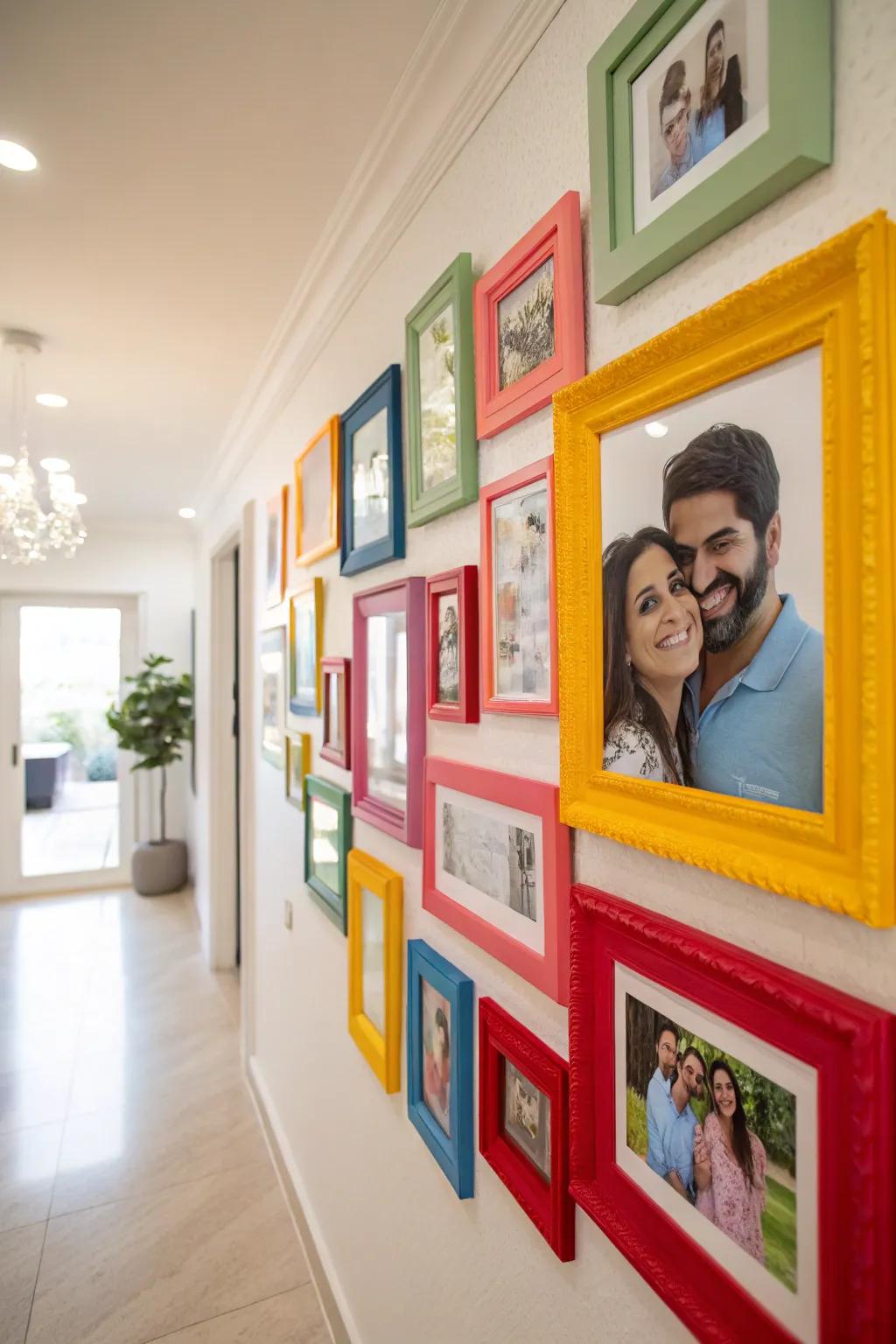 Colorful accents infuse vitality and amusement into your photo display.