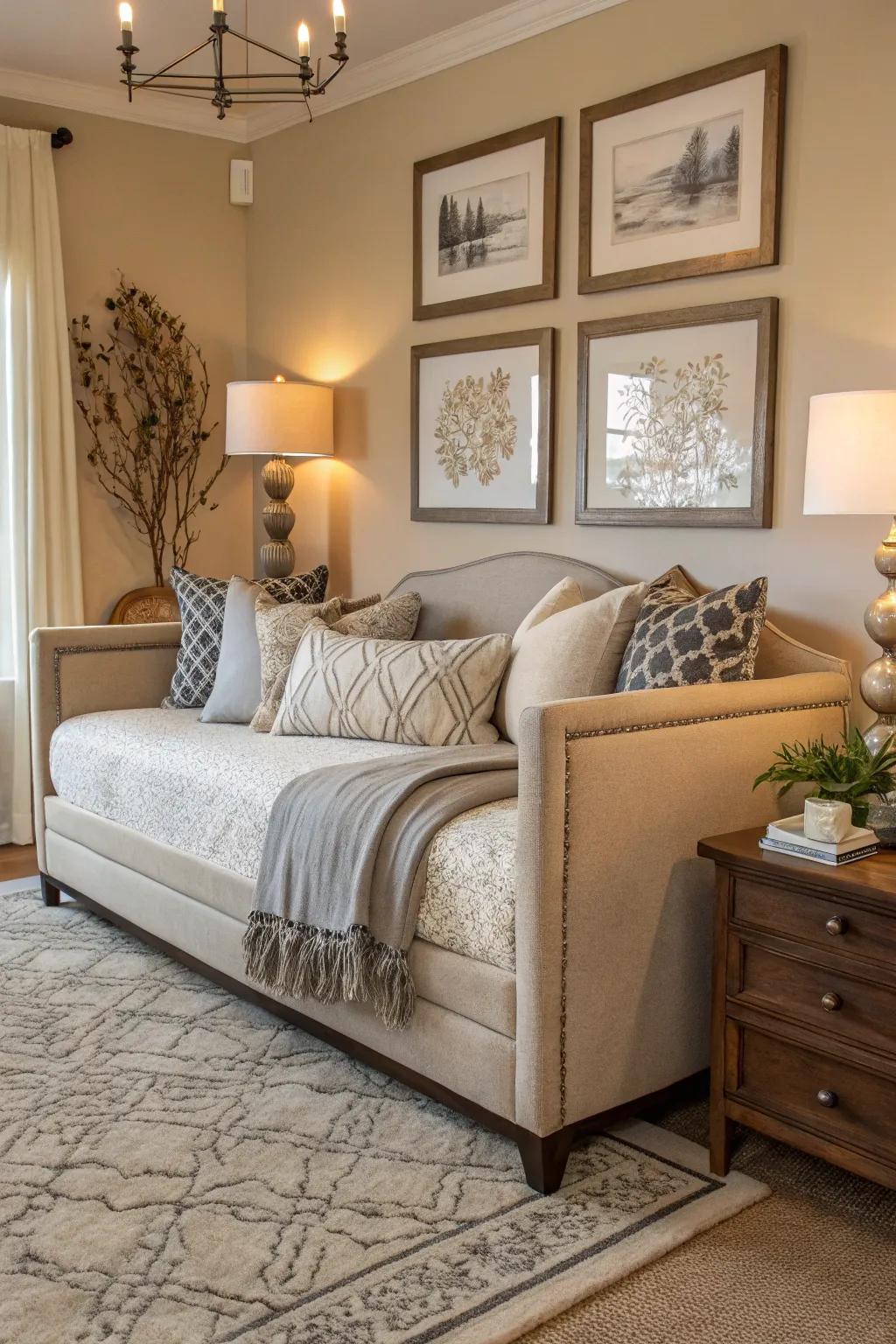 Neutral tones allow a daybed to blend effortlessly with any decor.