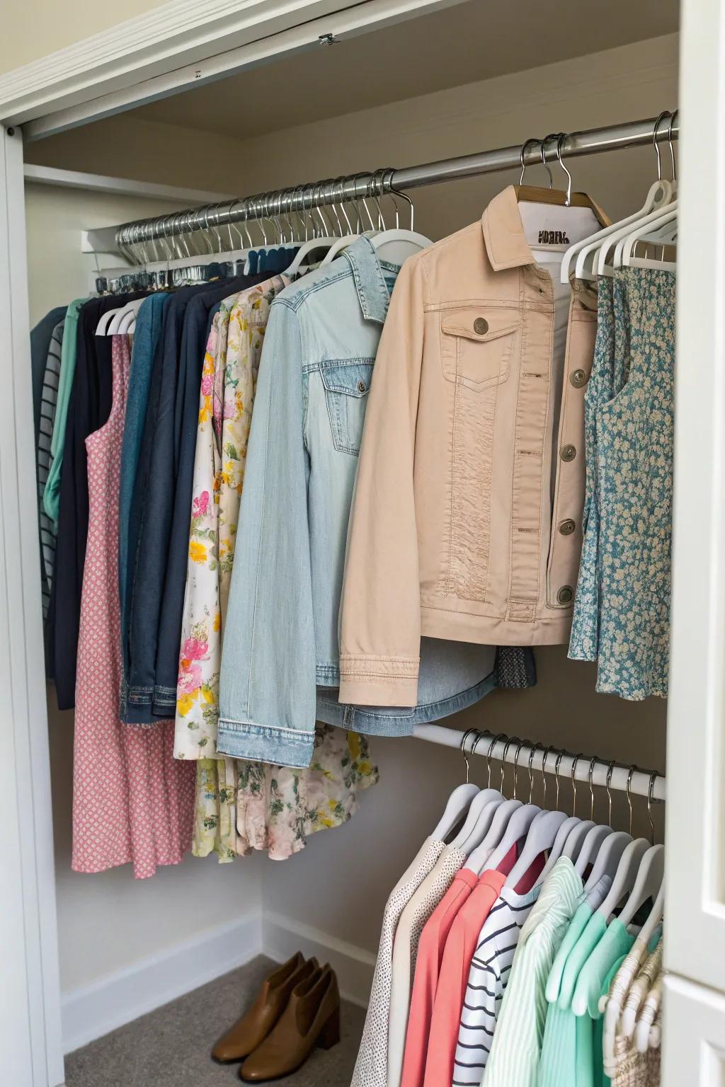 Seasonal rotation keeps your closet fresh and organized.