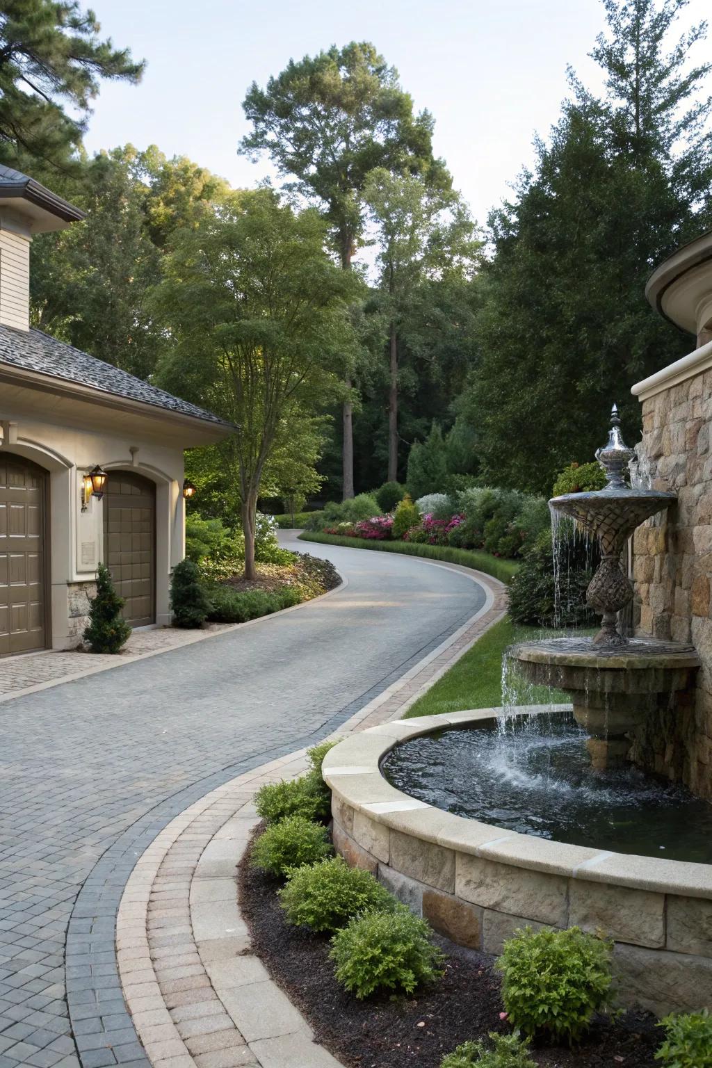 A water feature adds a dash of peace and class.
