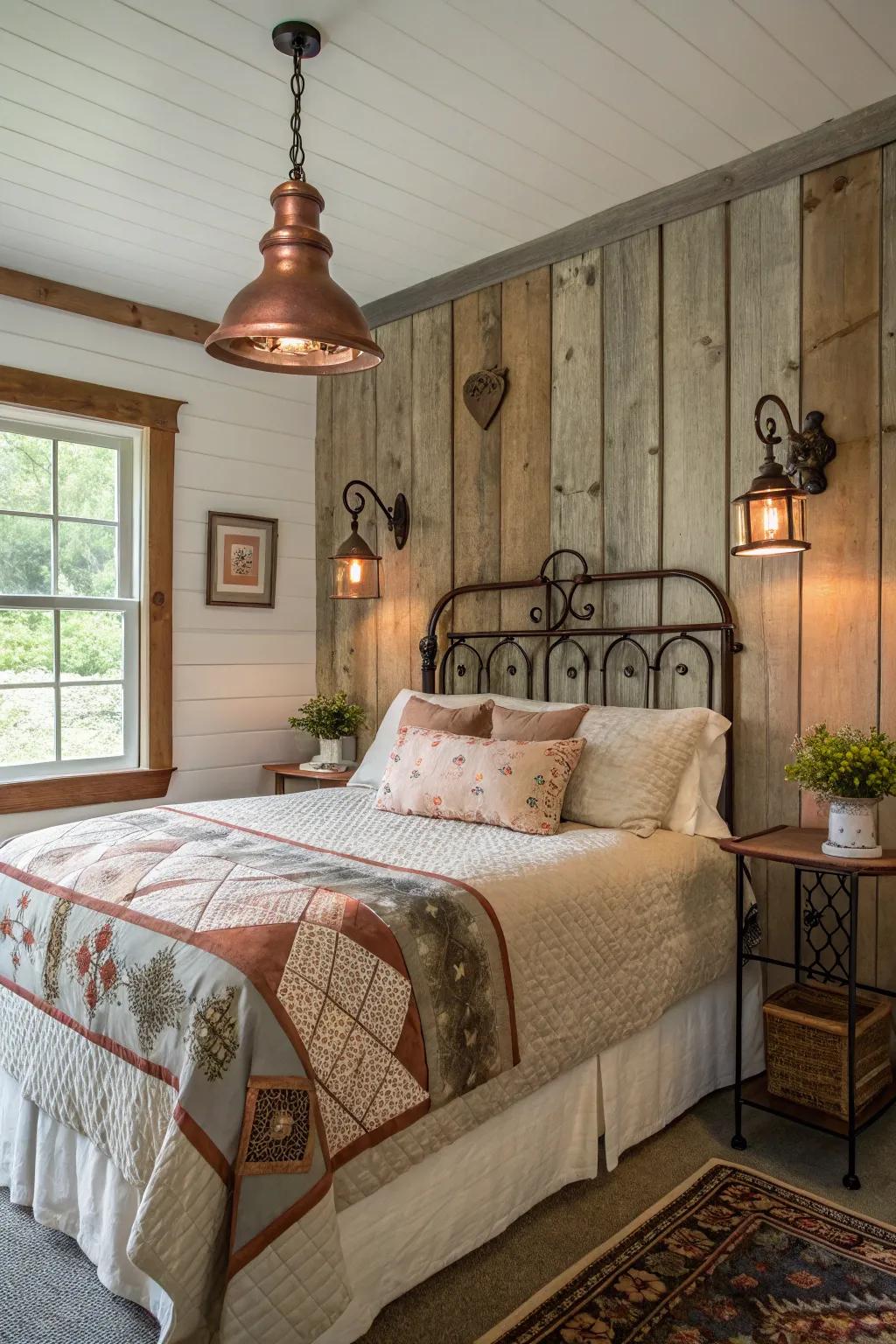 Depth and visual intrigue are produced through mixed metals.