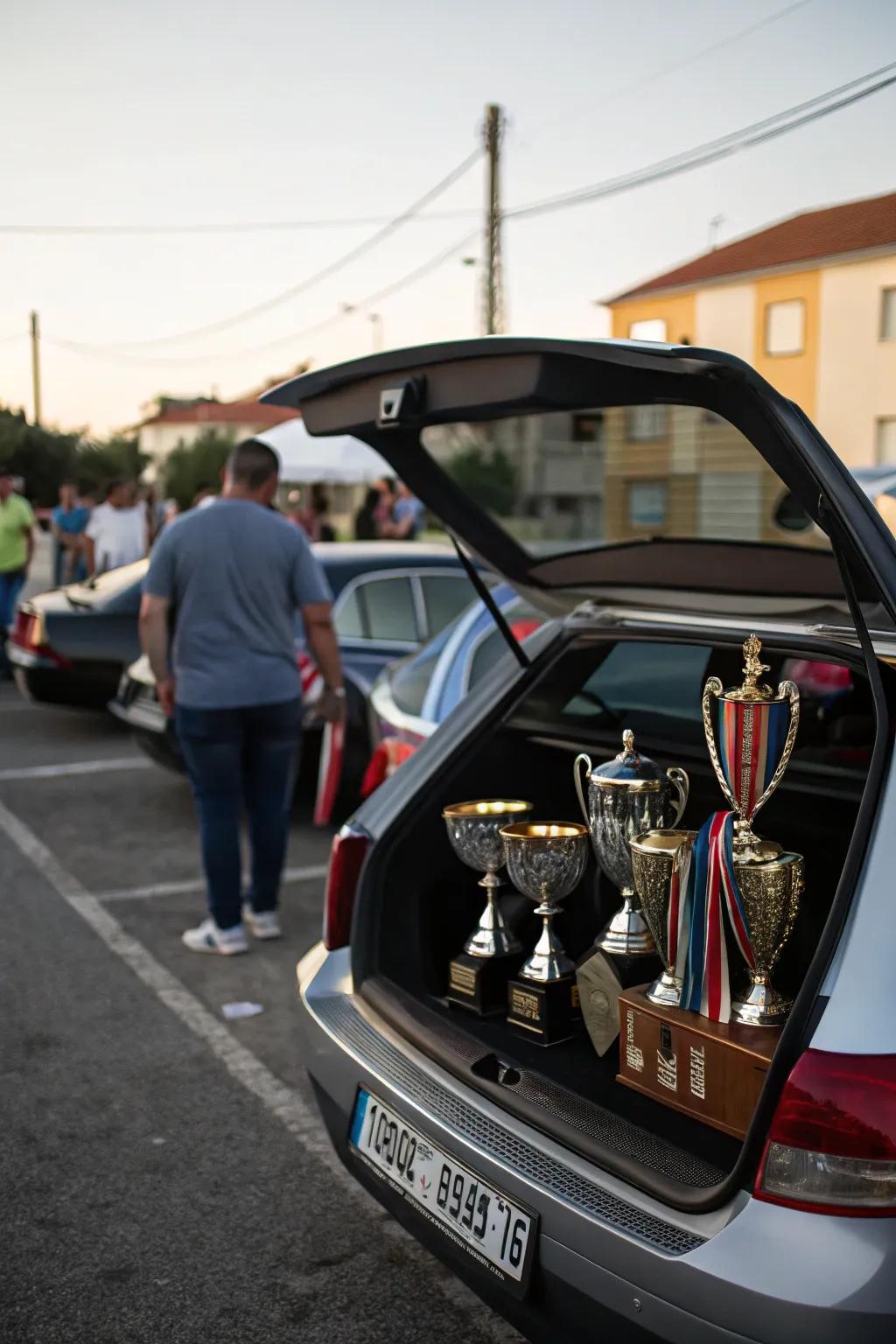 Celebrate victory with a striking trophy display.