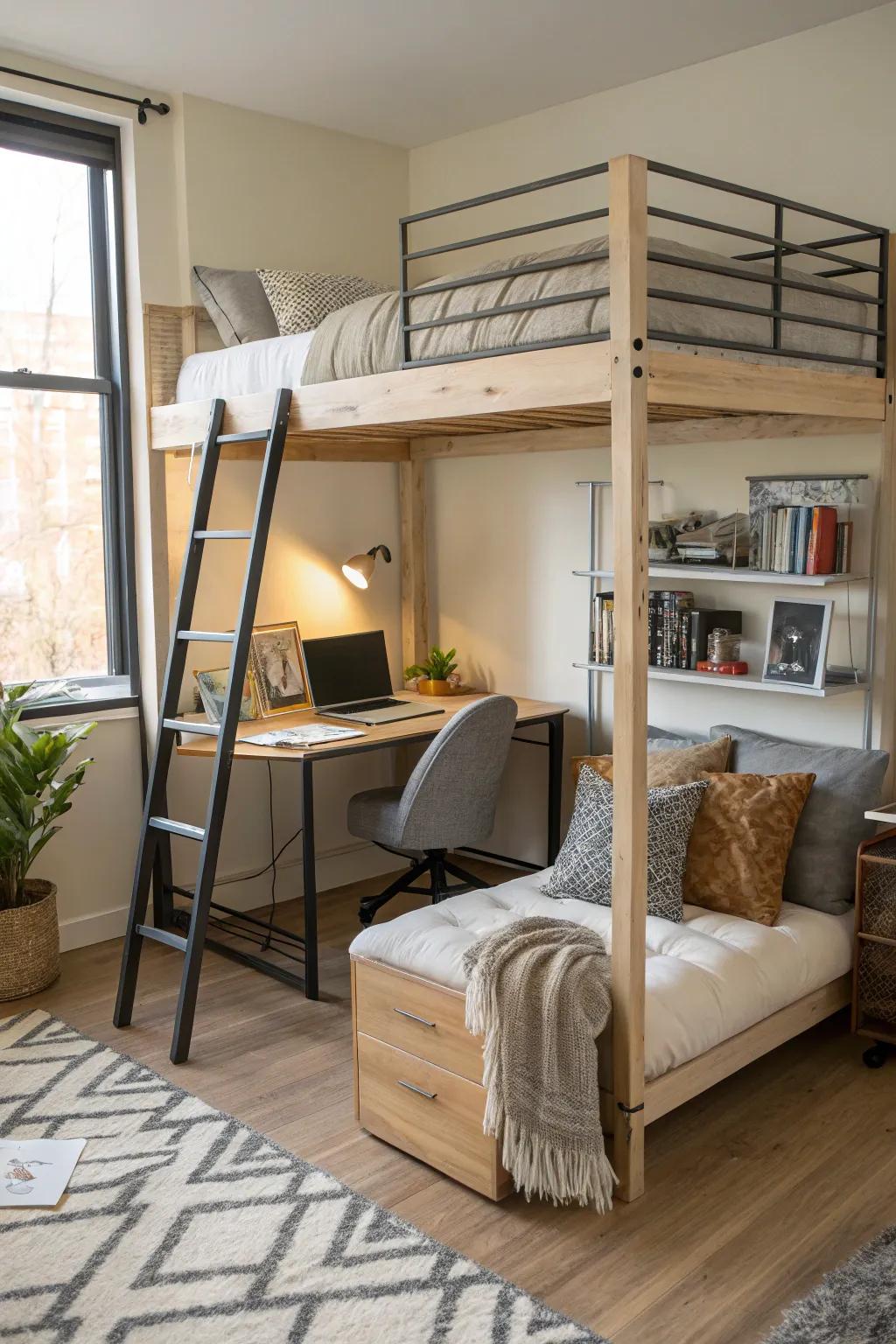 Convertible loft beds grow with your child.