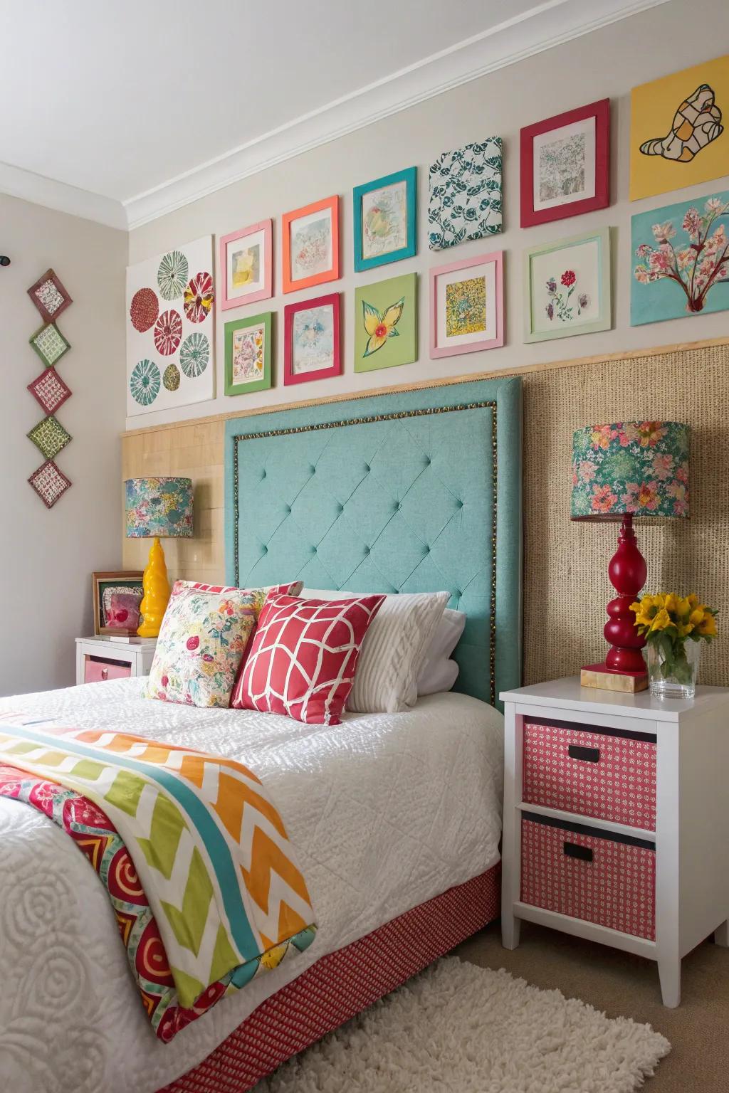 Showcase your style with an eclectic headboard.