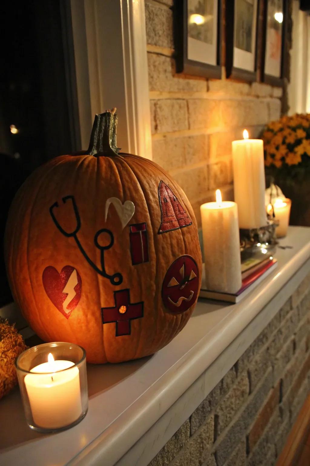 Intricate medical carvings that elevate your pumpkin decor with skill and creativity.