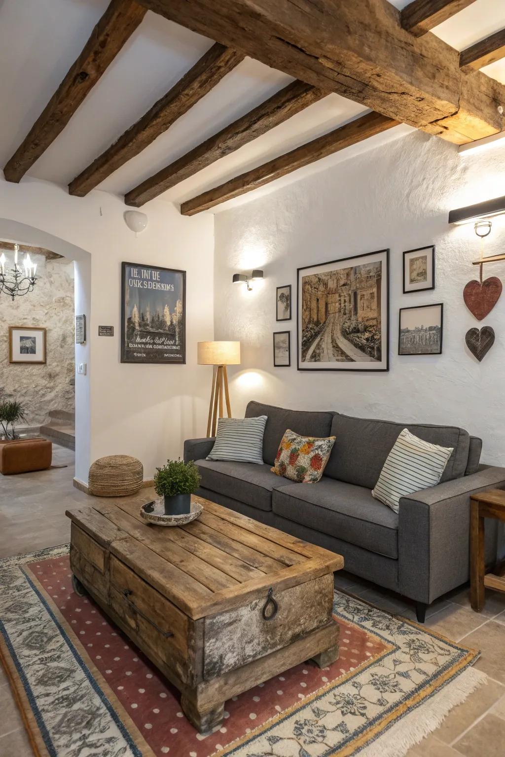 An eclectic fusion of styles infuses persona into this living expanse.