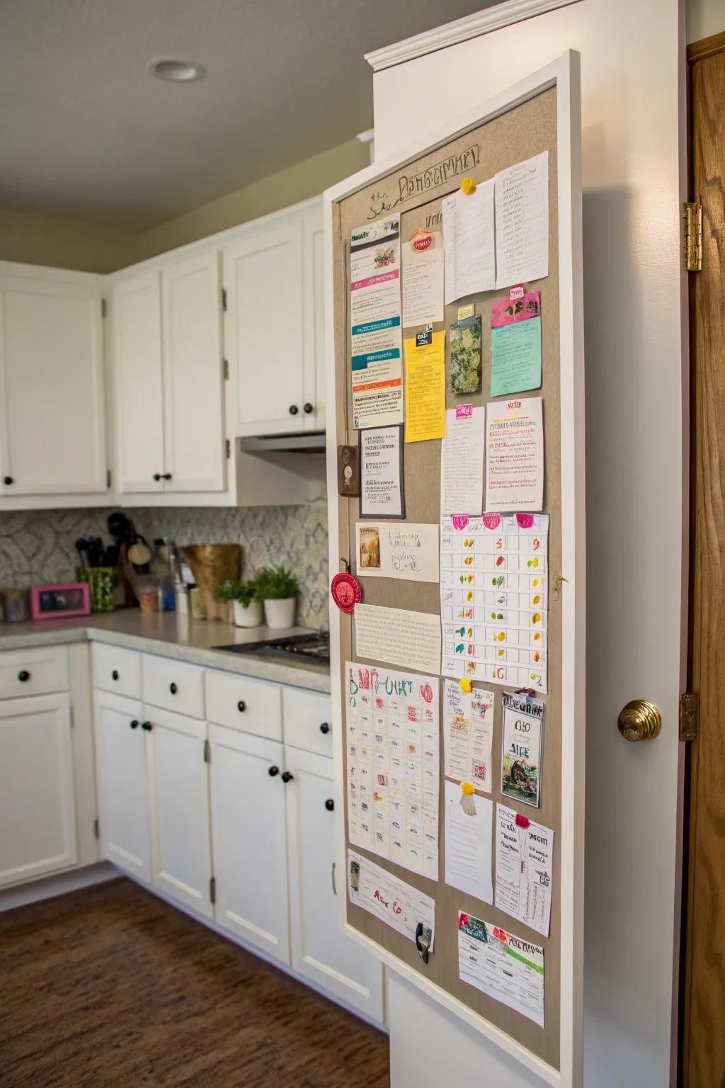 Hidden functionality with a concealed bulletin board.