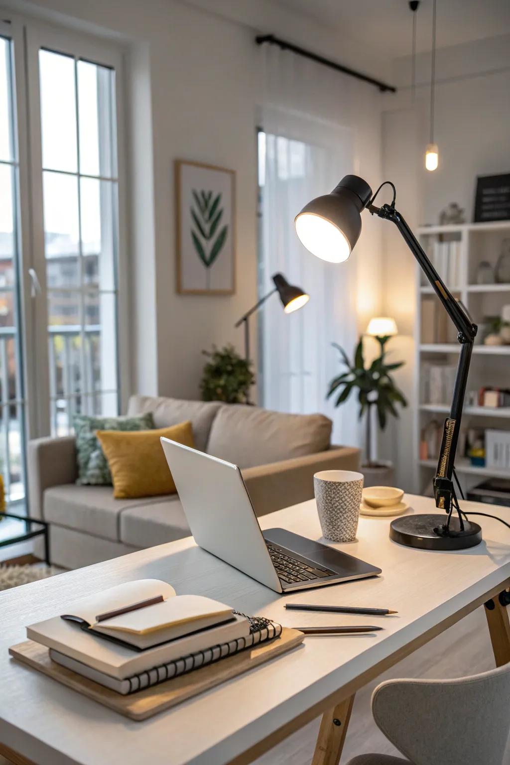 Specialized lighting delivers focused illumination, essential for effective workspaces.