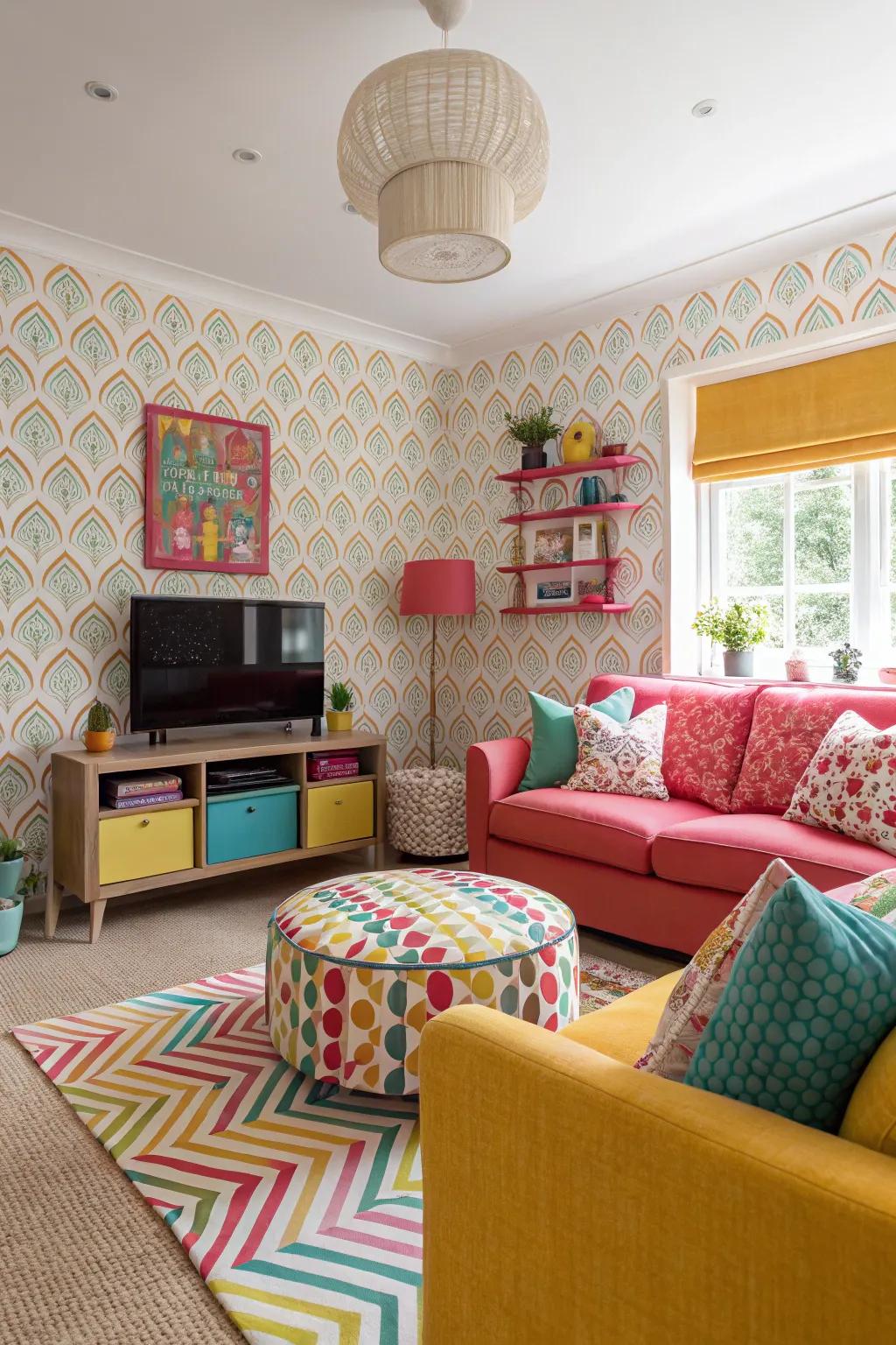 Playful patterns create a joyful and lively atmosphere.