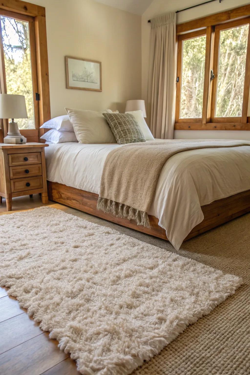 A soft area rug adds warmth and comfort.