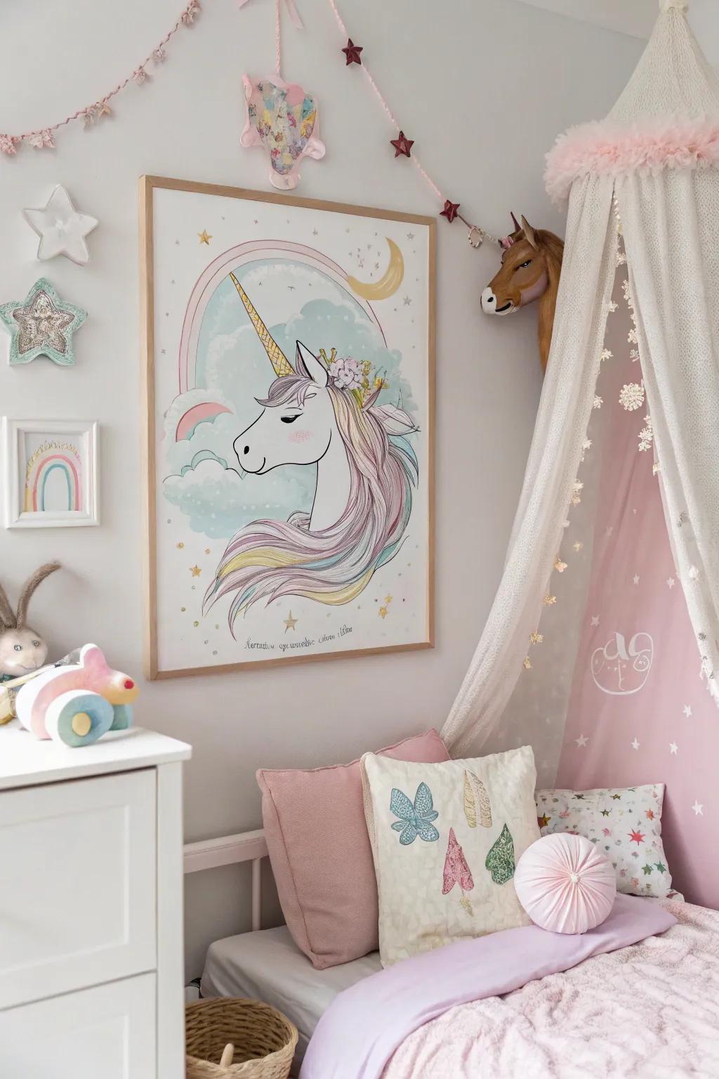 A magical unicorn poster that captivates and inspires dreams.