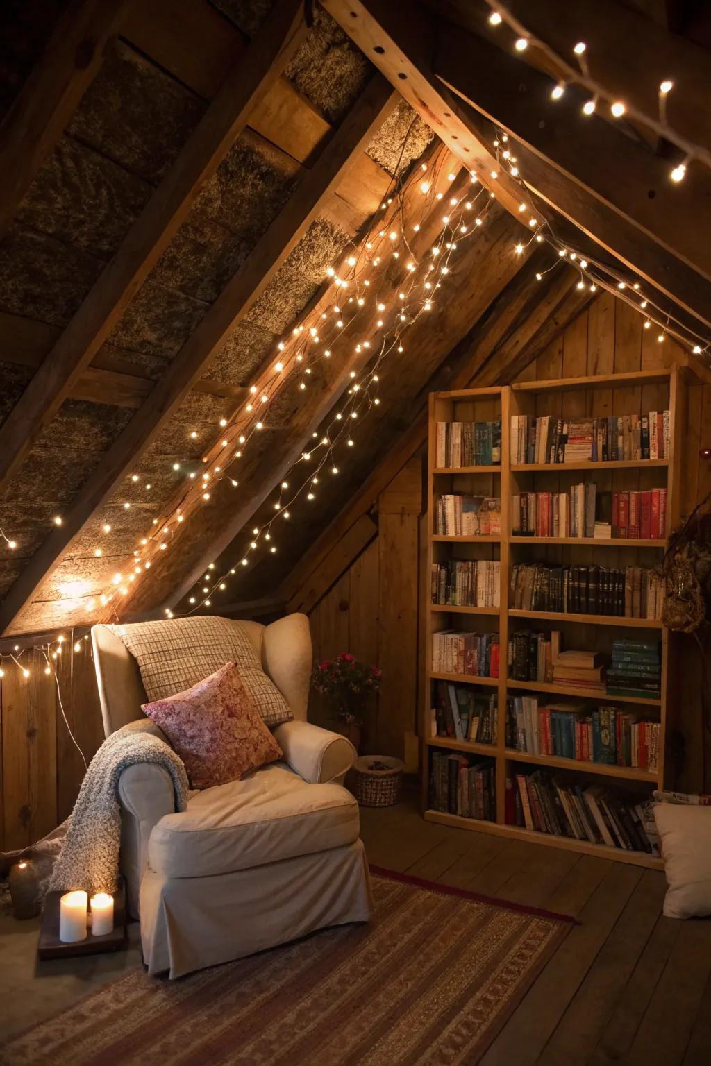 Create a magical nook with whimsical fairy lights.