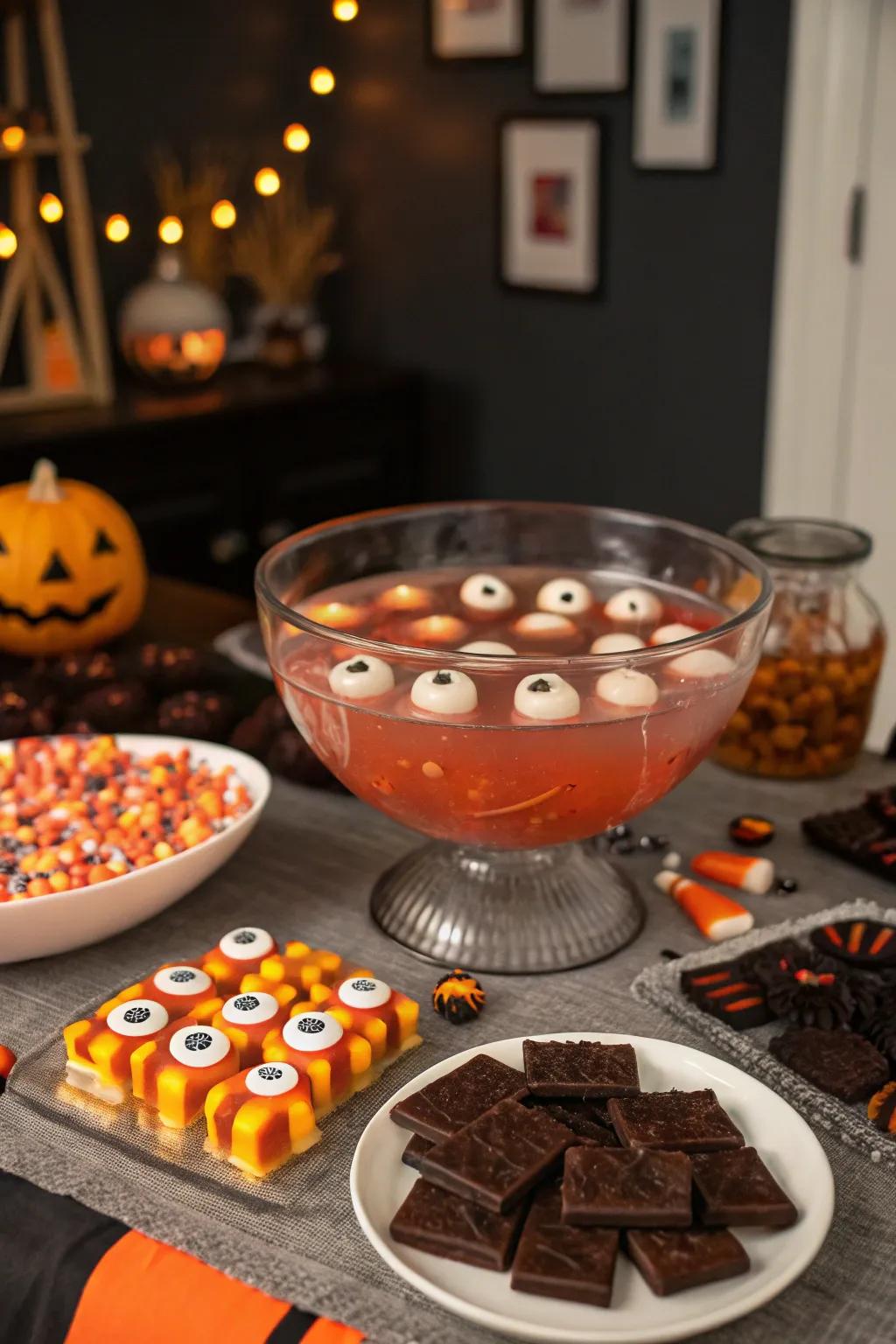 A punch that stares back adds a playful fright.