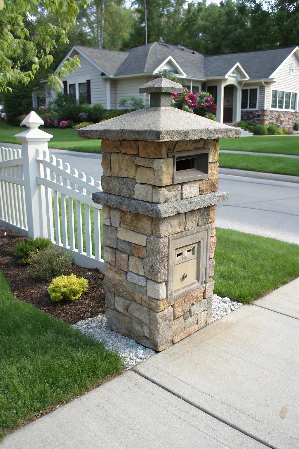 Recessed slots keep your mail safe from the elements.