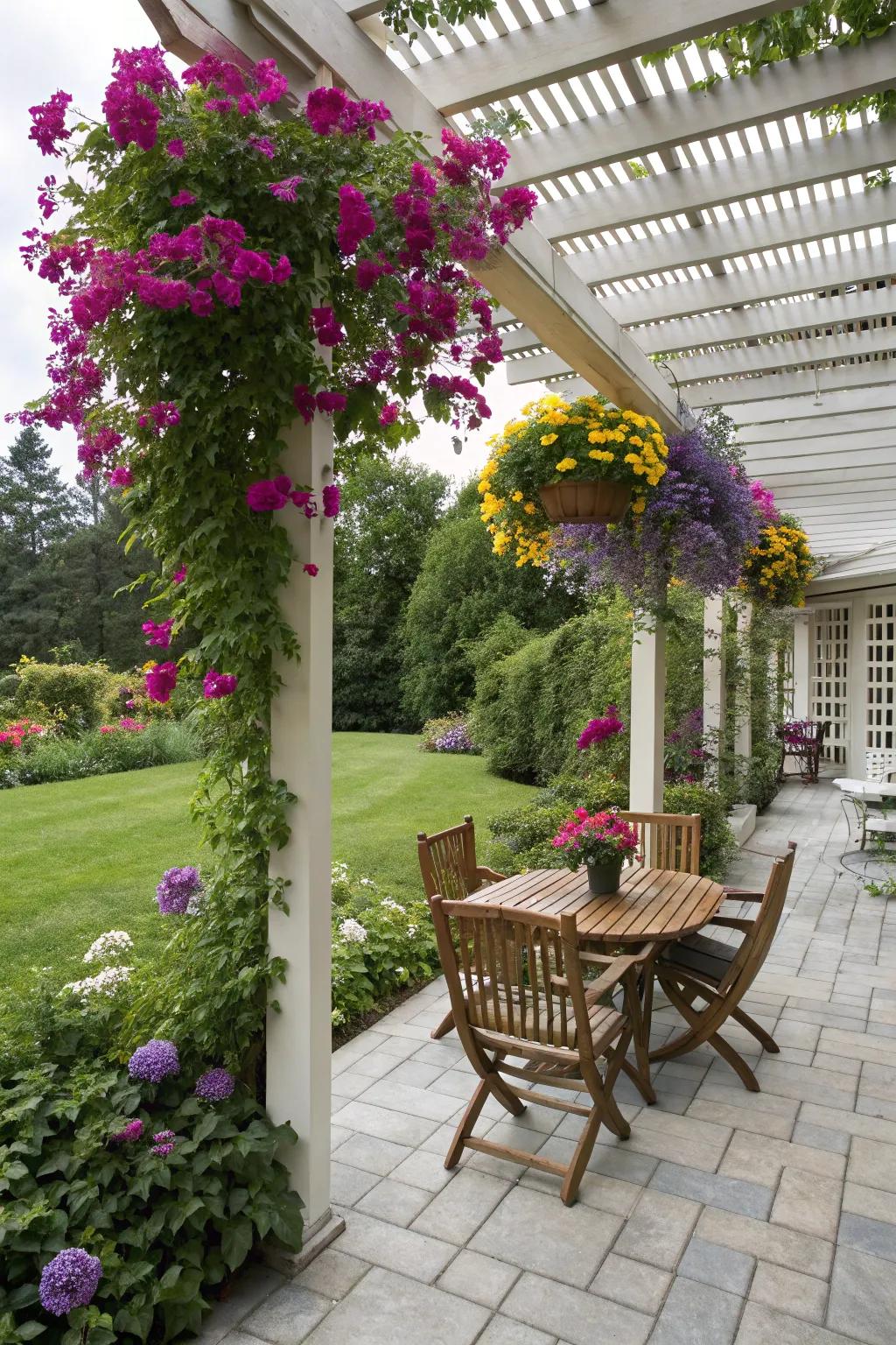 Enjoy shaded bliss with a trellis screen on your patio.