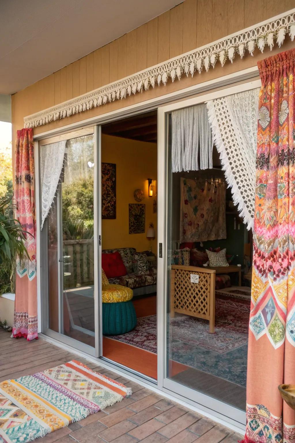 Bohemian valances infuse rooms with color and flair.