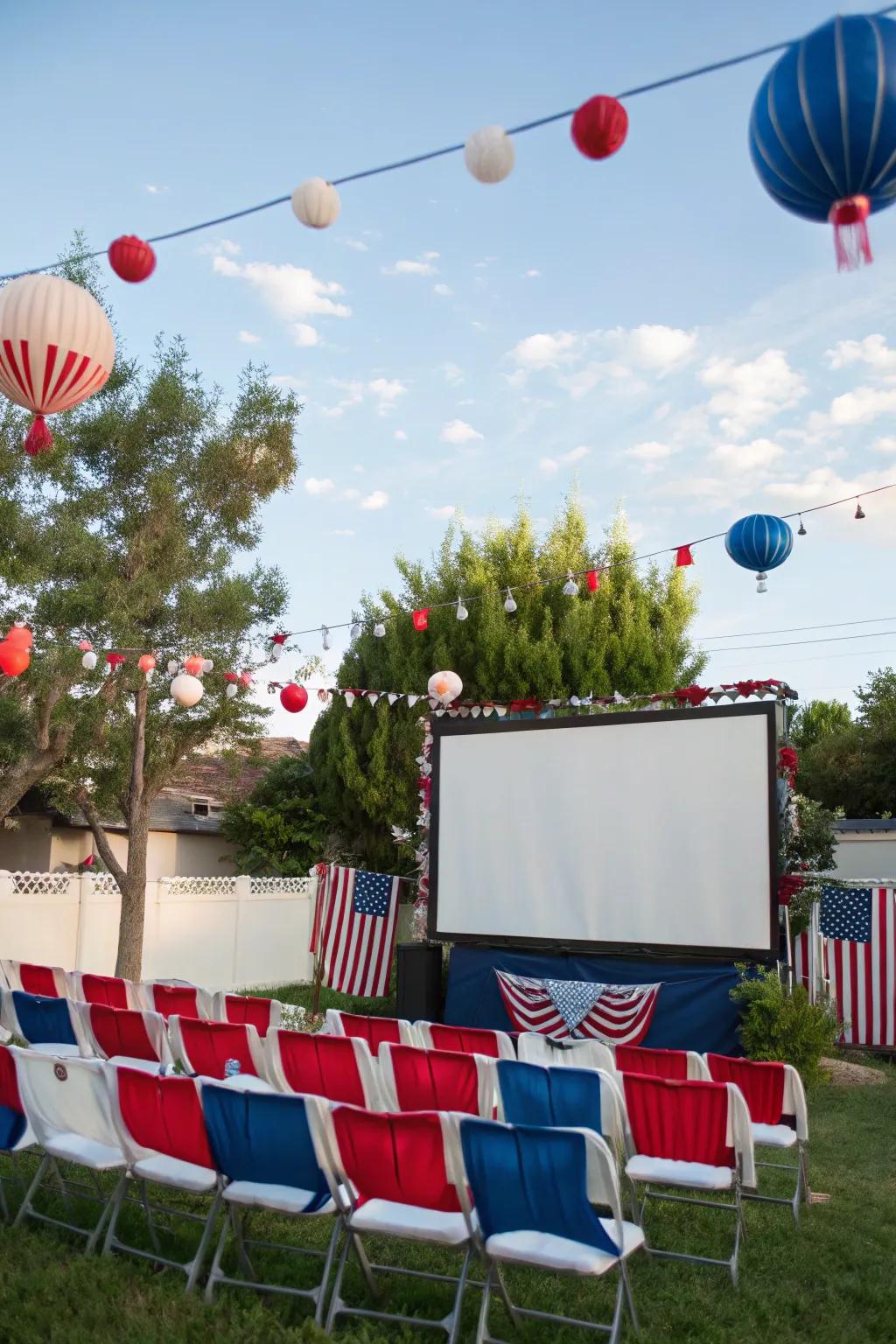 Enjoy a classic film under the stars with an outdoor movie night.