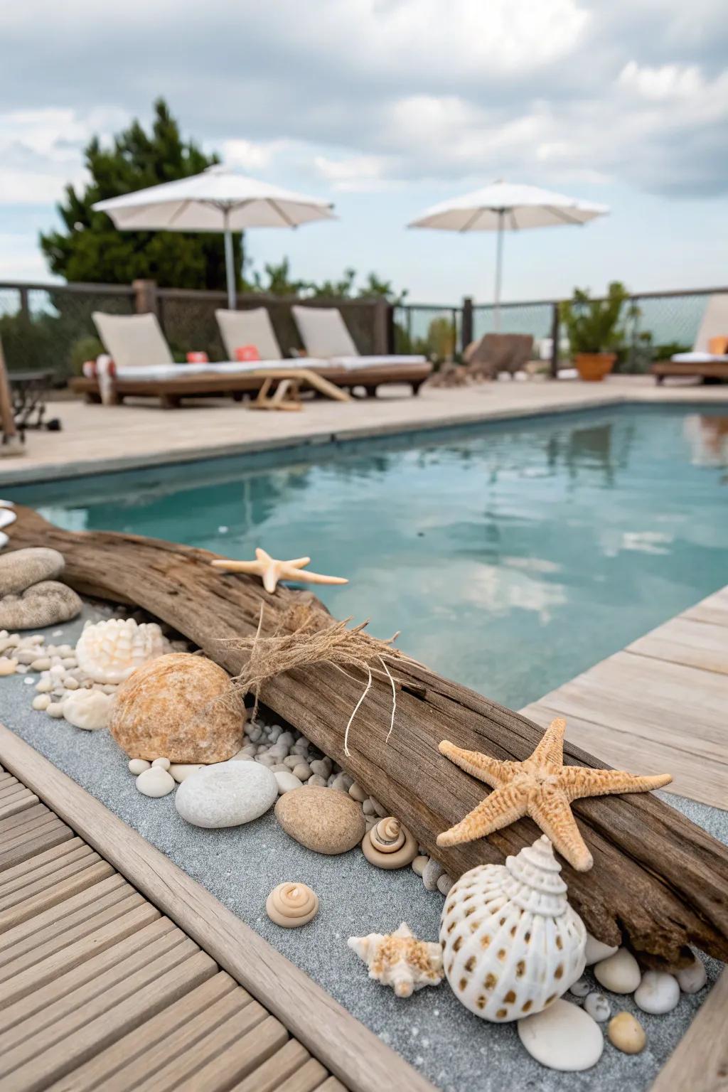 A beach-inspired look brings coastal charm to your pool deck.