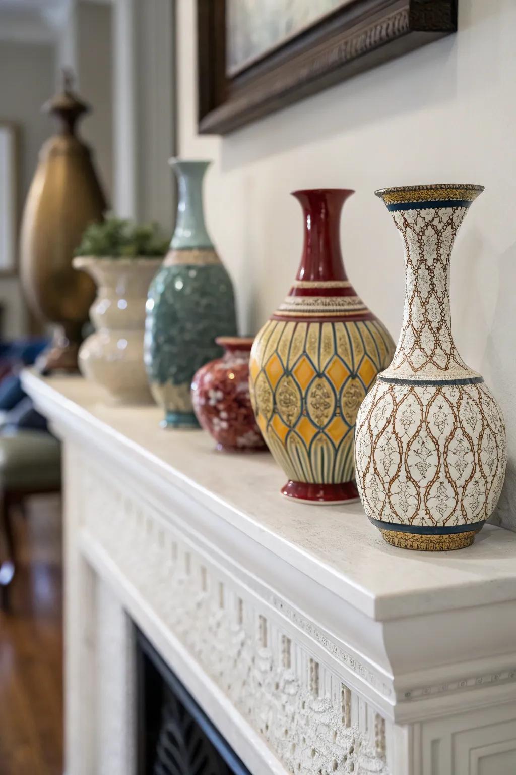 Add elegance with a collection of decorative vases.