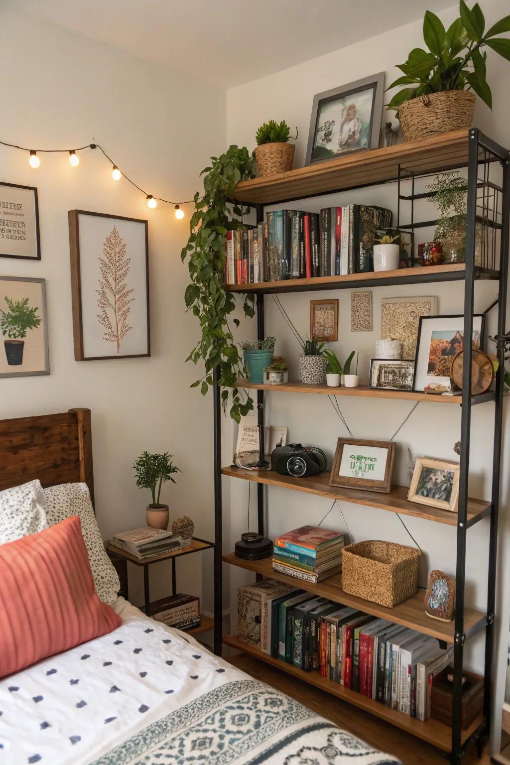Personal details can be highlighted and interest added with decorative shelving.