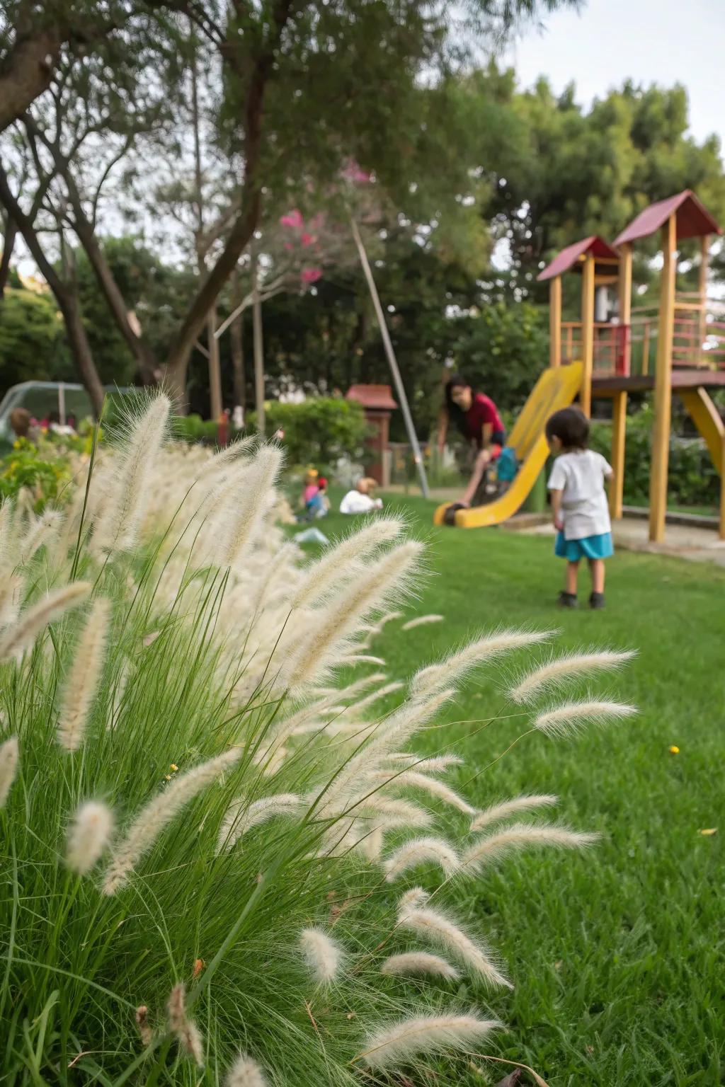 Bunny Tails grass provides a soft, playful touch for kids.