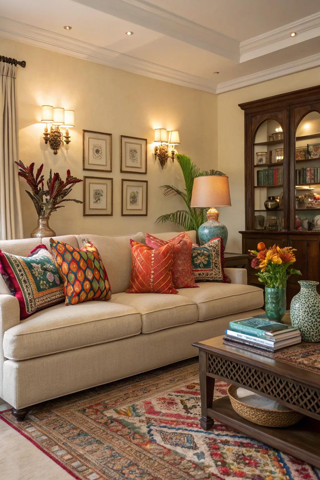 Neutral couches offer a timeless and versatile look.