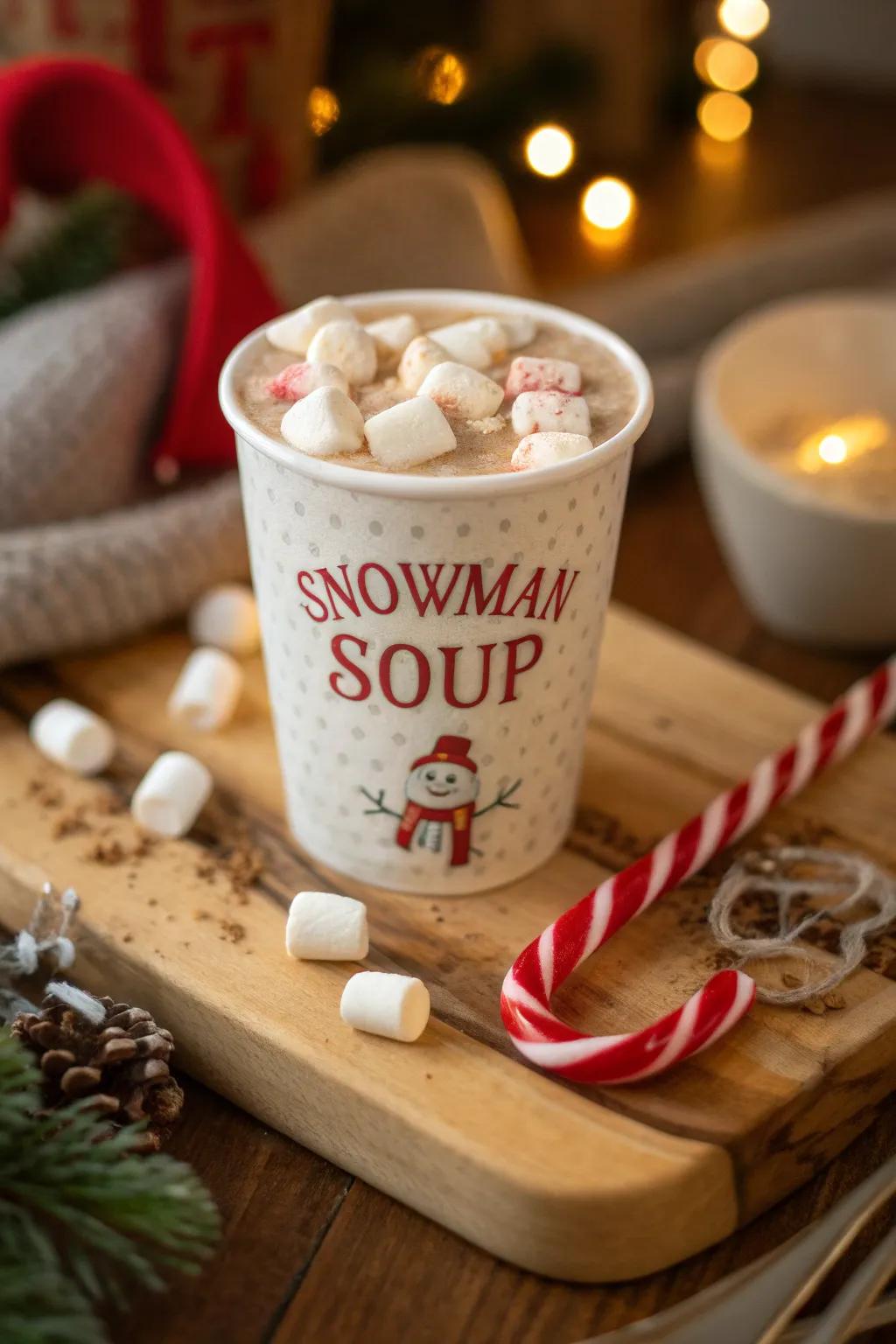 Warm up with a cup of whimsical Snowman Soup.