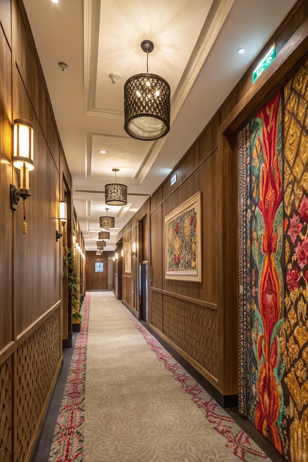 Textures add dimension and intrigue to your corridor walls.