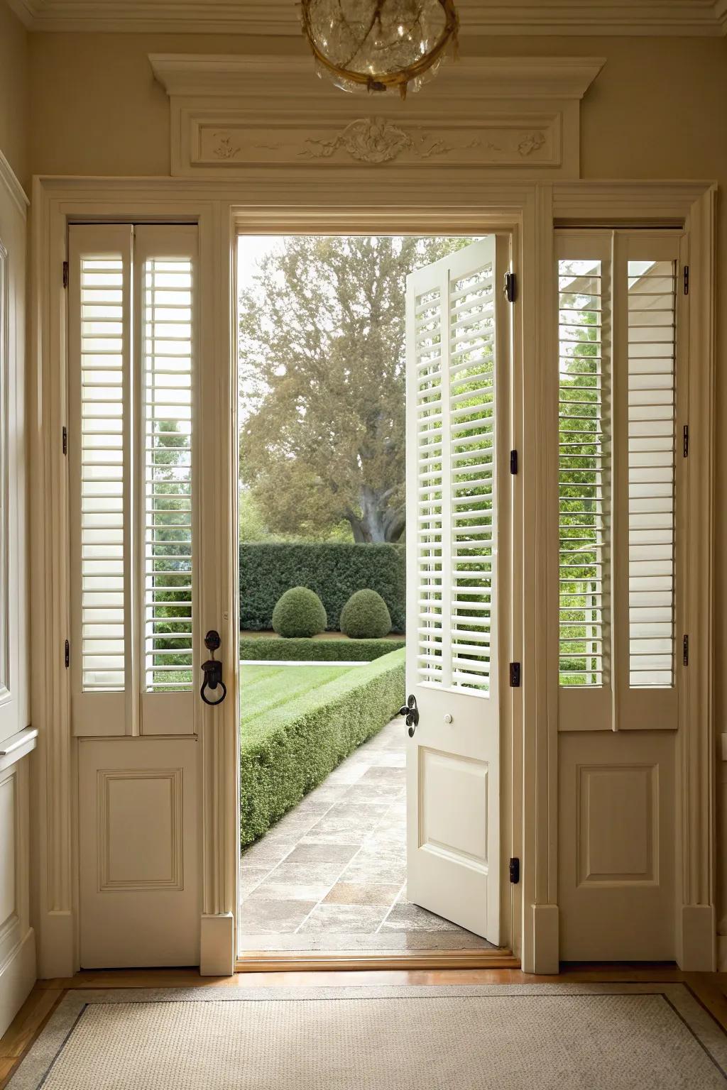 Shutters provide timeless beauty and light control.