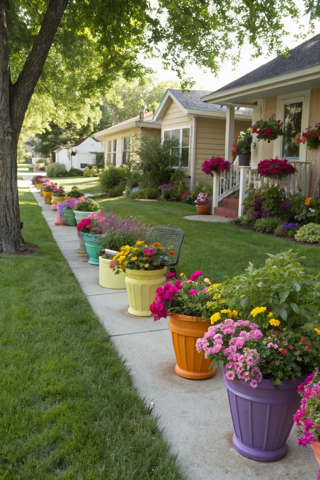 Containers and planters offer versatility and ease of rearrangement.