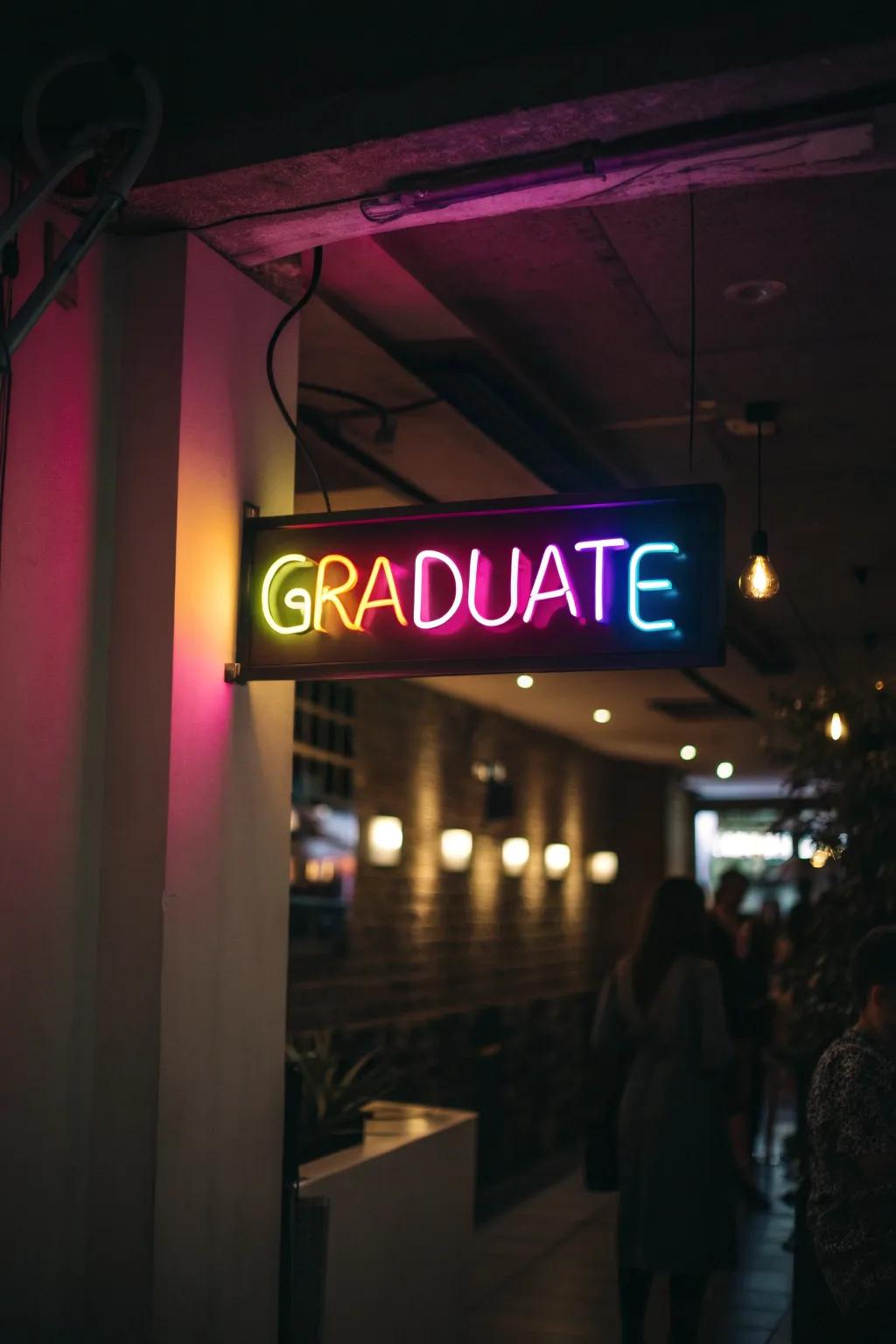 Illuminate the night: A bespoke neon sign to customize the celebration.