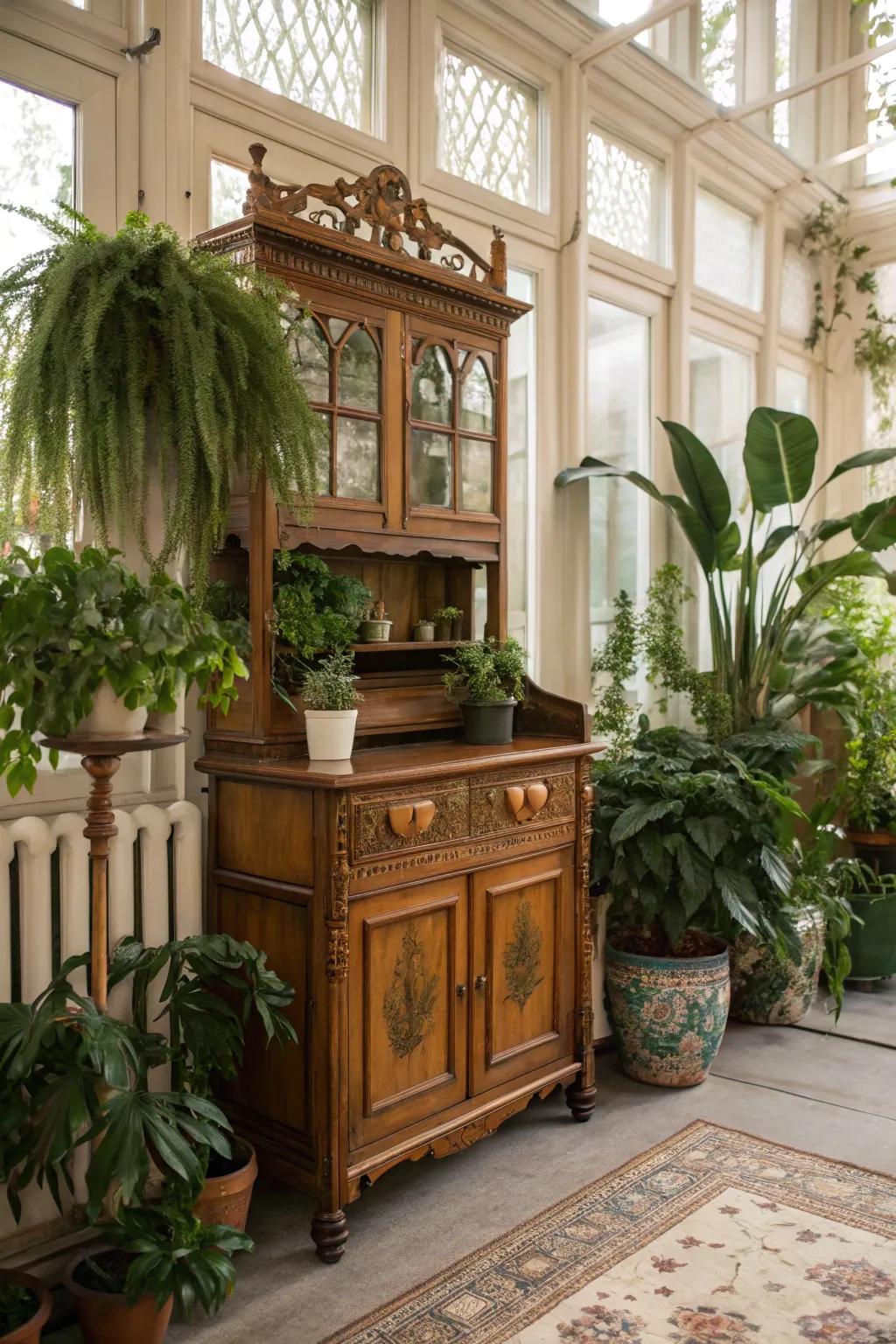 Mix classic charm with lush plants.