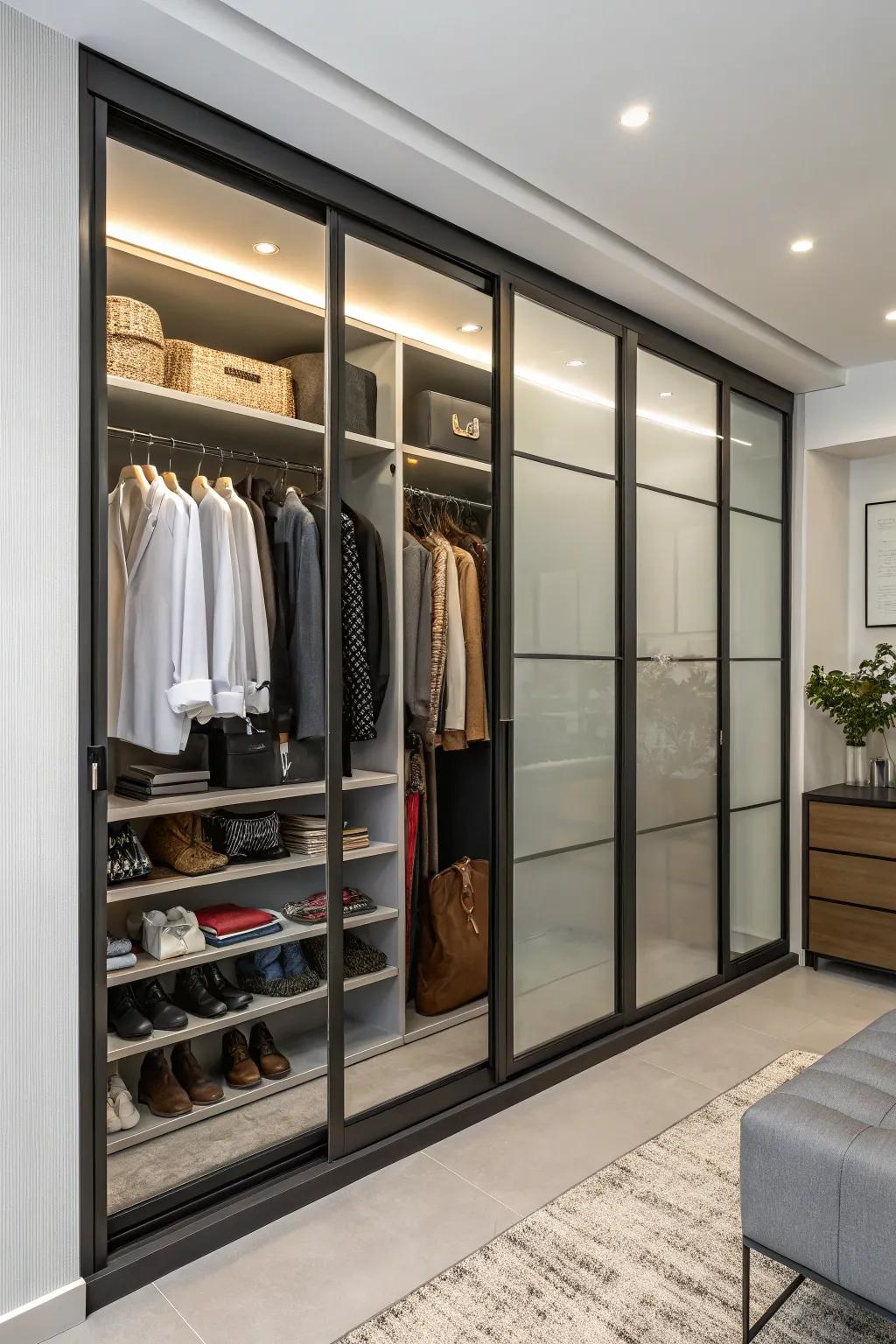 Modern sliding doors enhance space efficiency and style.