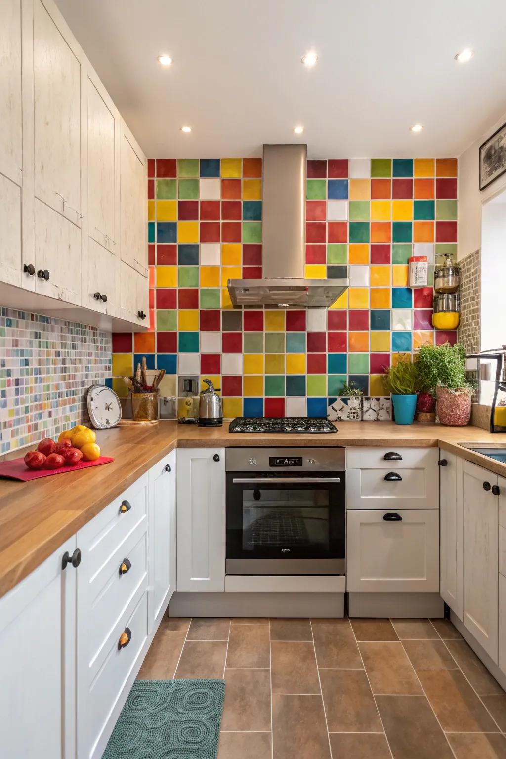 A statement backsplash adds vibrant character to your kitchen.