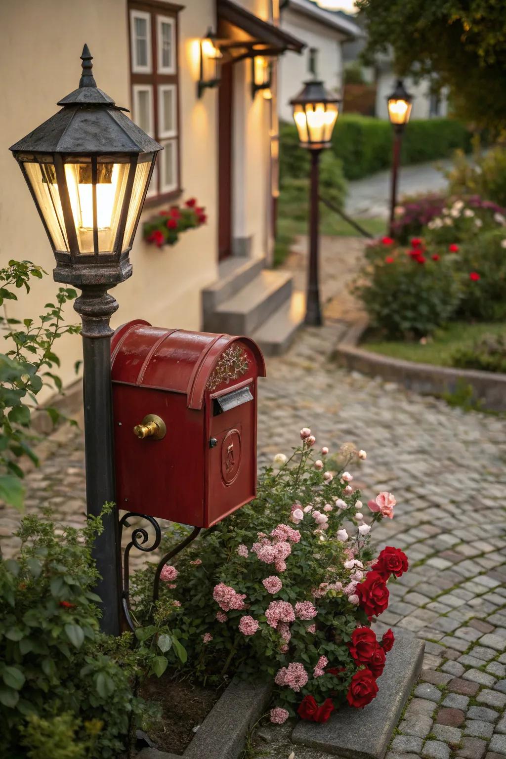 Old-fashioned components inject nostalgia and character into your mailbox setting.