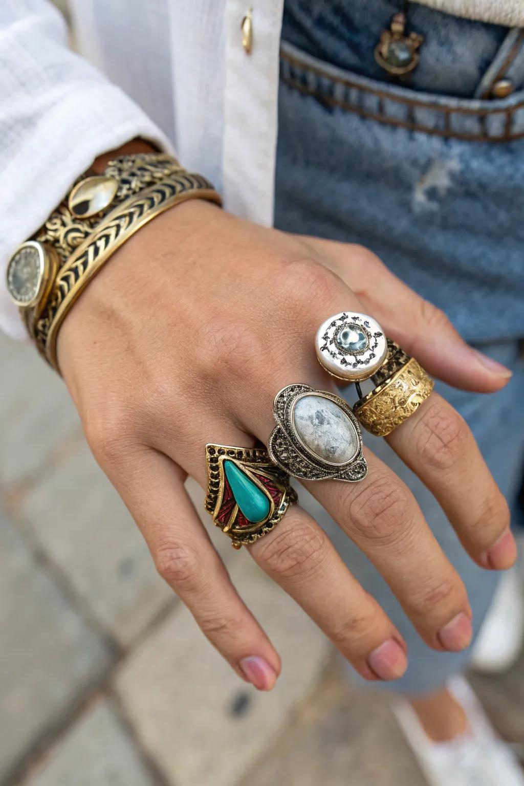 A Delightful Mix of Distinctive Ring Pairings
