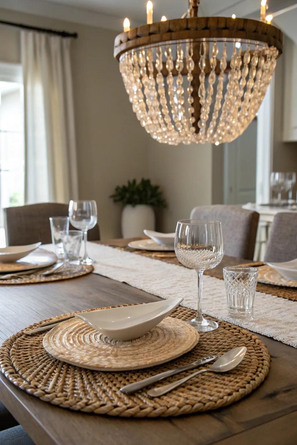 Textured decor brings a tactile and visual richness to your romantic setup.