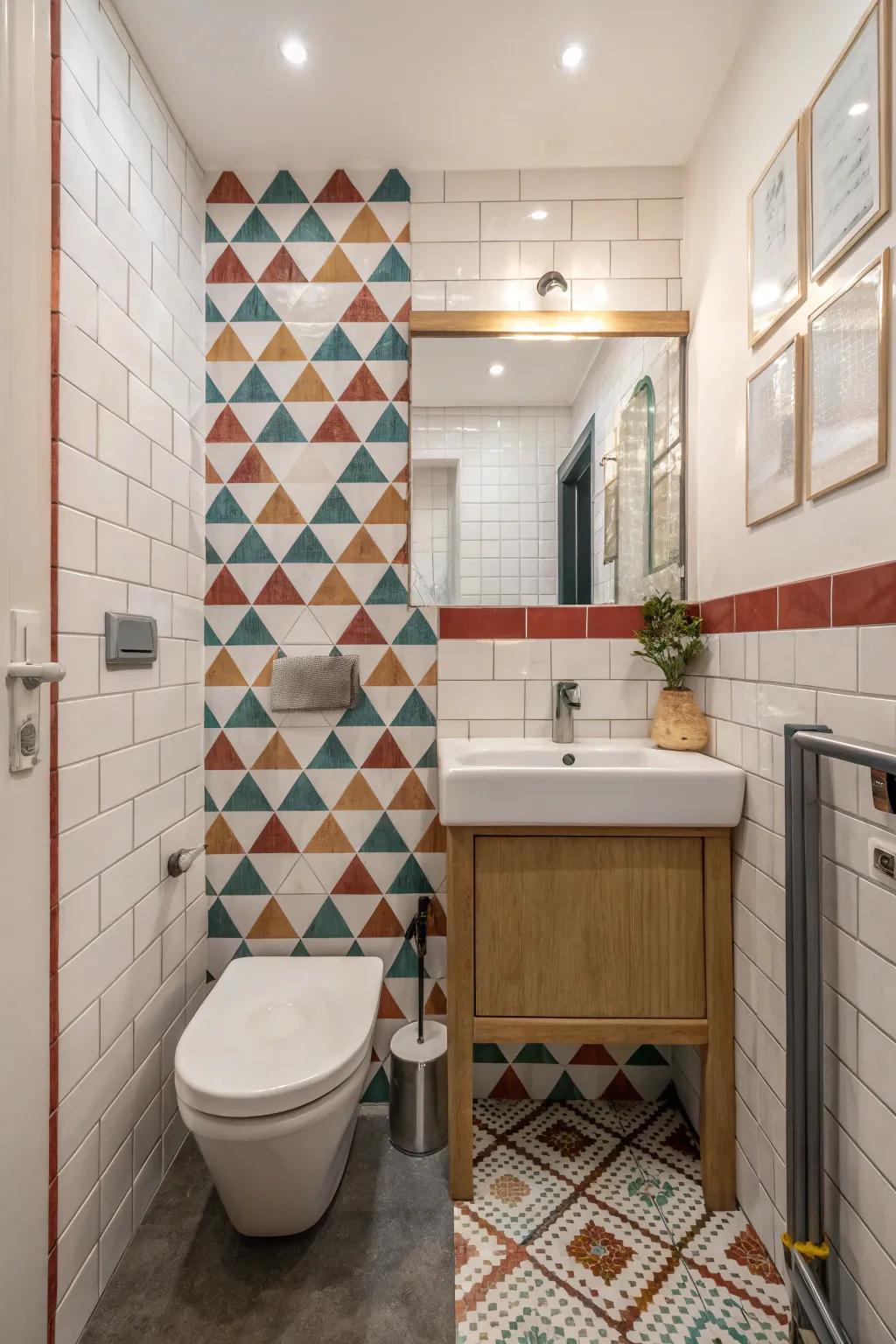 A statement wall introduces drama and flair to smaller spaces.