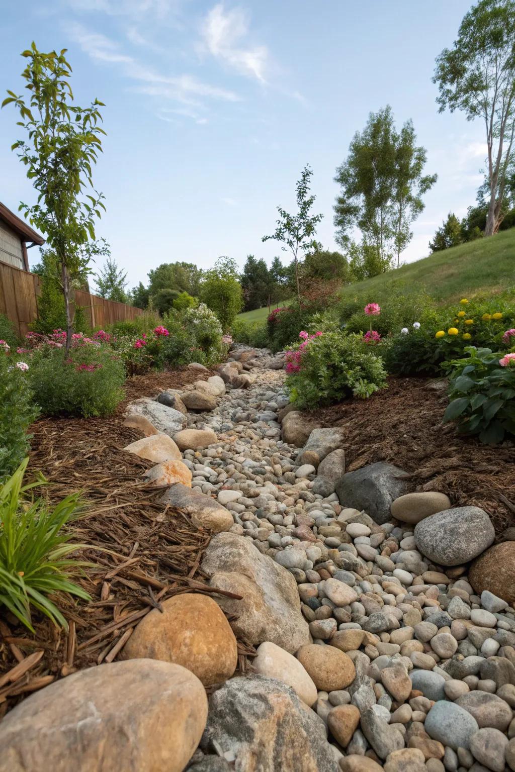 Bring a sense of flow to your garden with a dry creek bed.