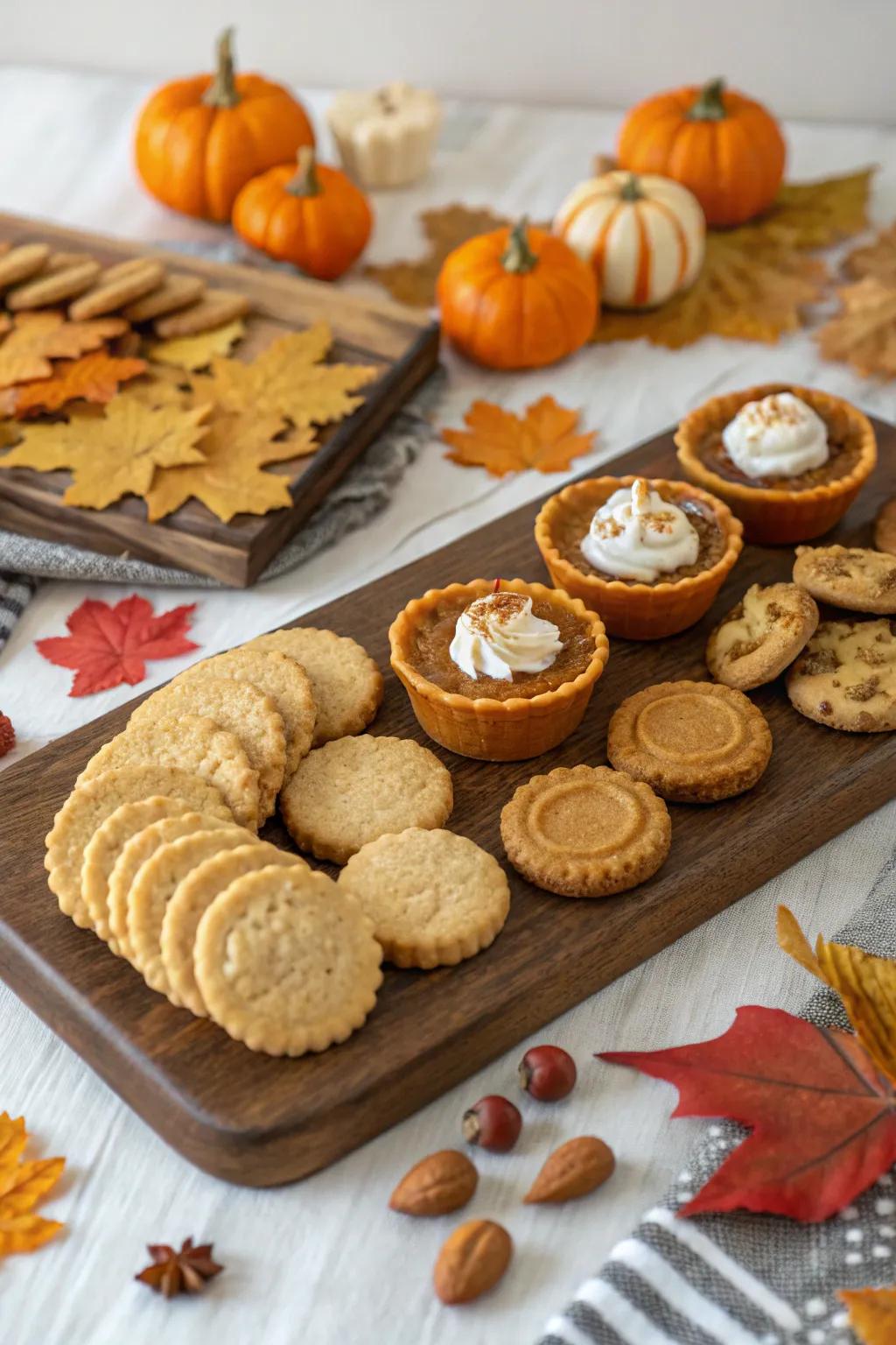 A pumpkin spice dessert board for a sweet Thanksgiving finale.