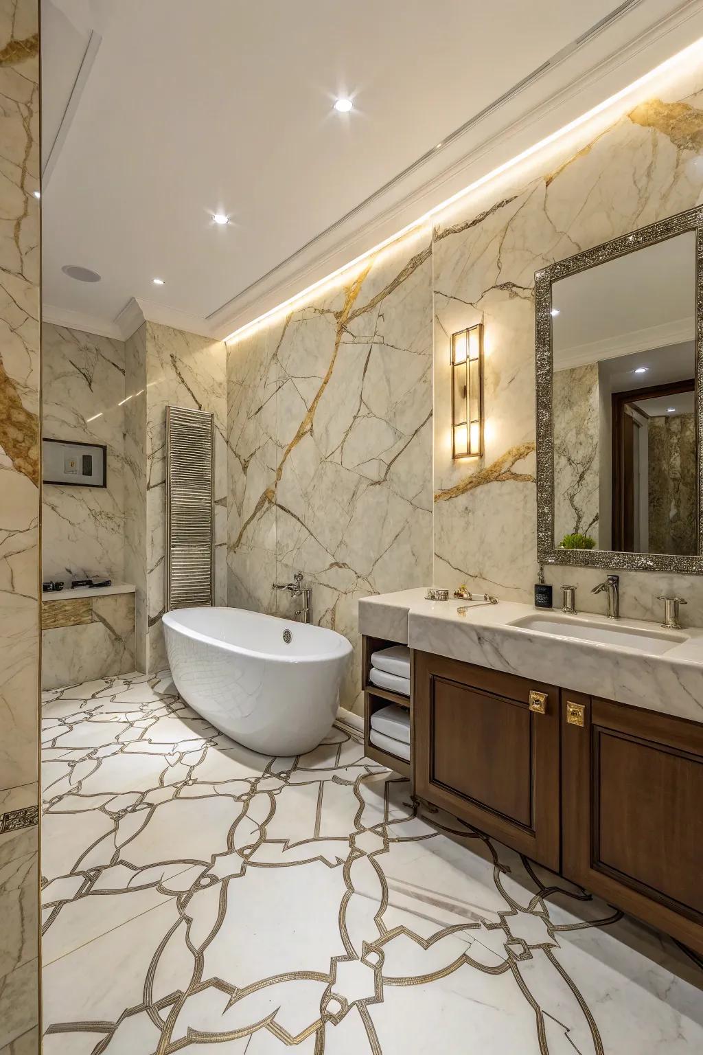 Elevate your space with the luxury of marble tiles.