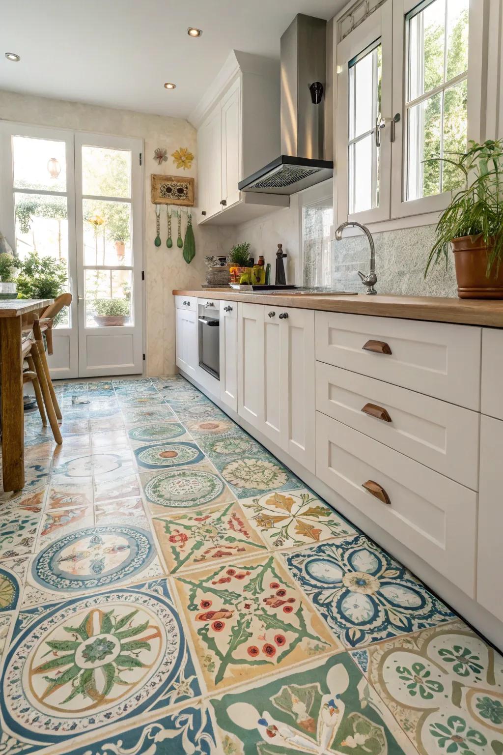 Bring Mediterranean elegance to your kitchen with vinyl.