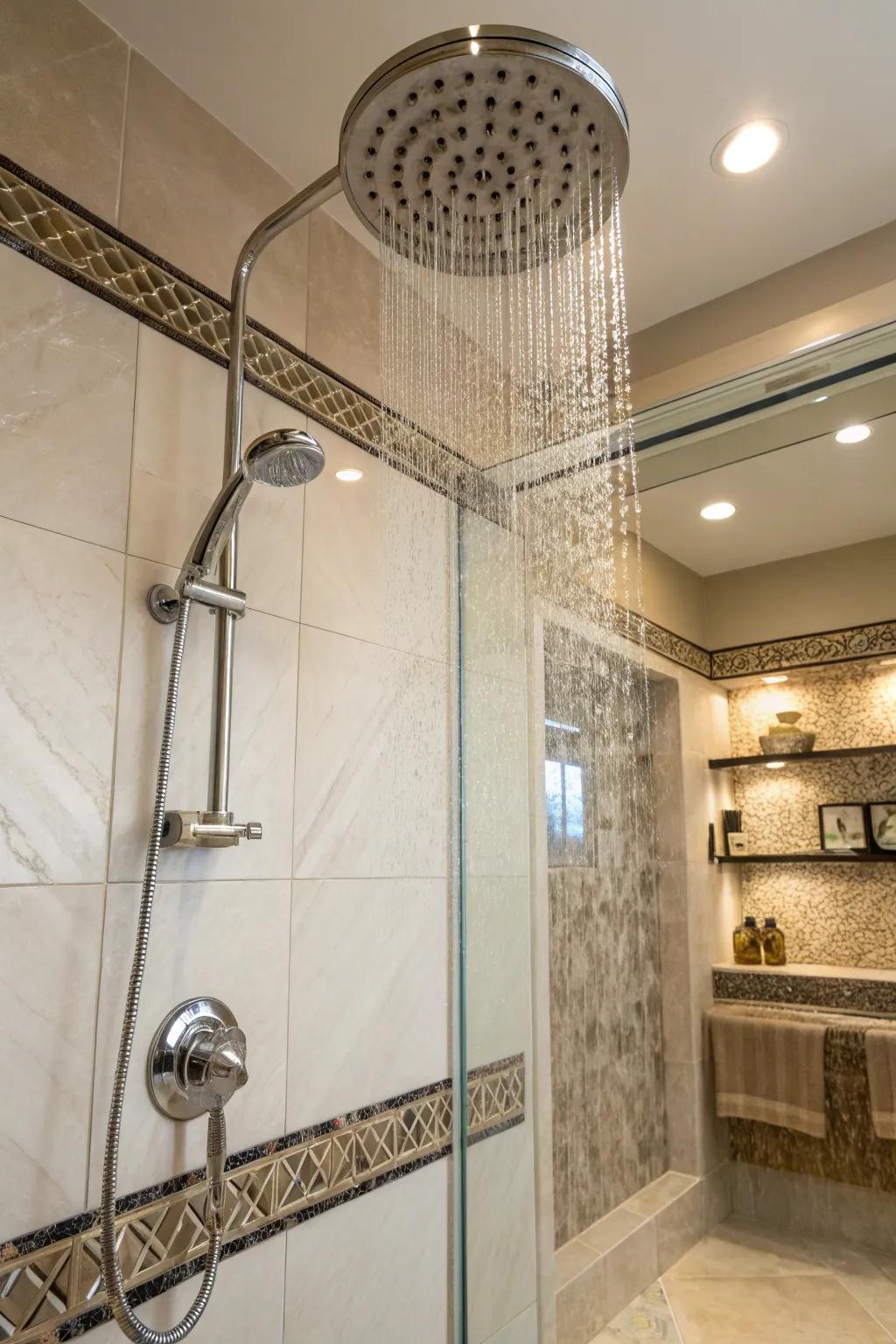 Rain shower heads bring a spa-like touch to your home.