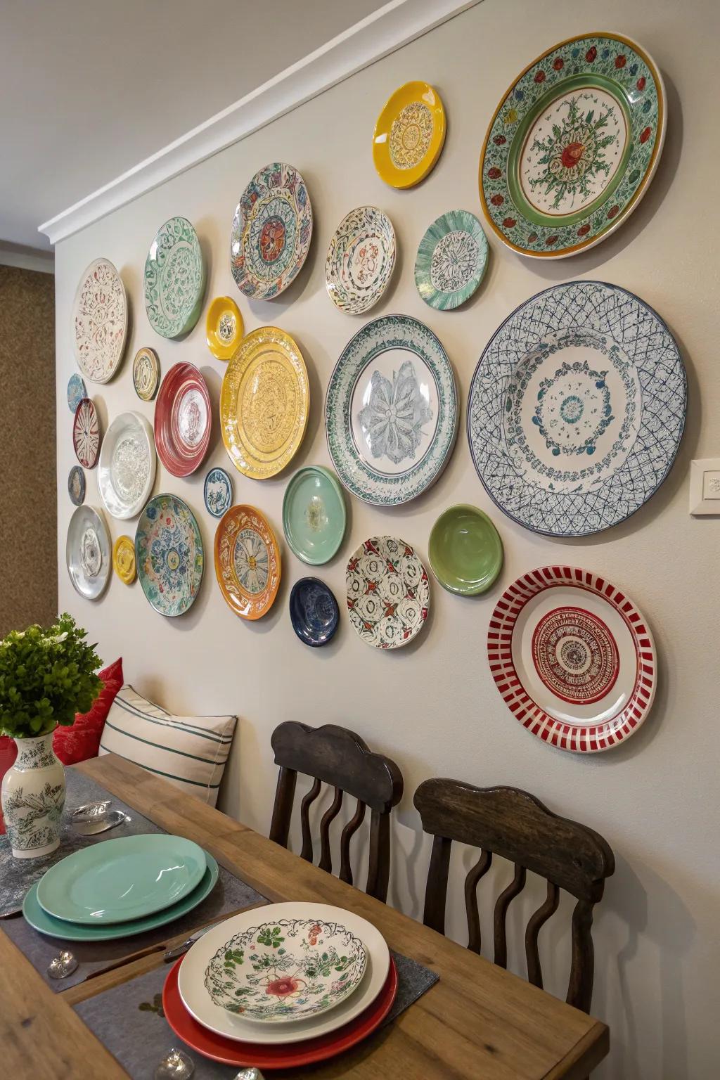 Plate displays add eclectic charm and personal style to any room.