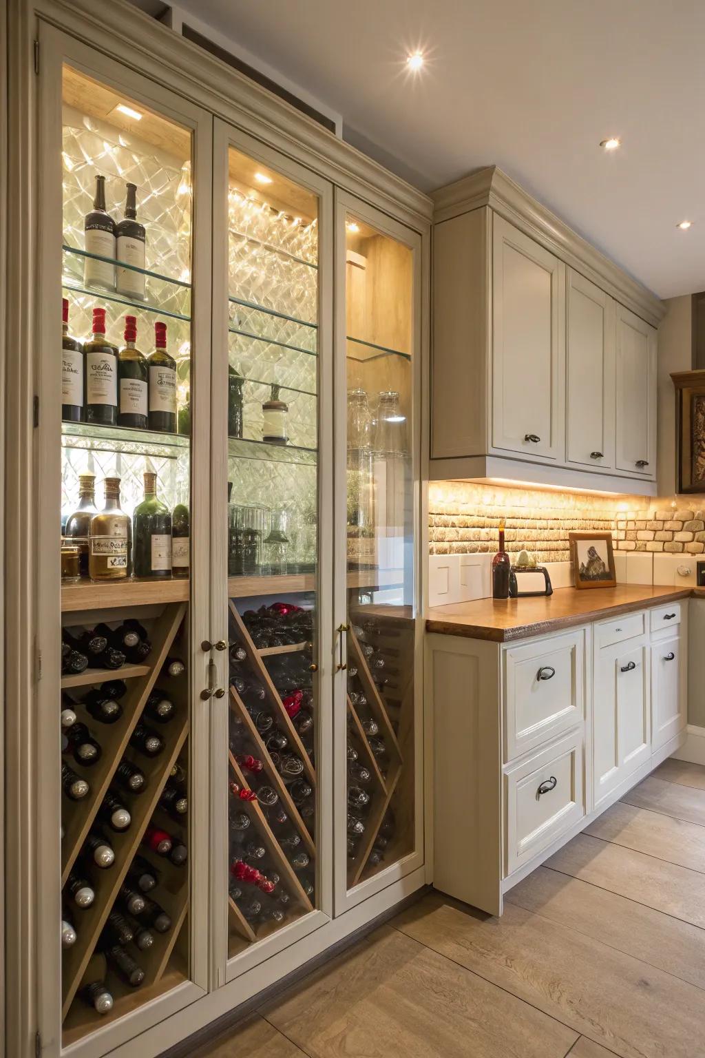 Glass-fronted cabinets elegantly display and protect your collection.
