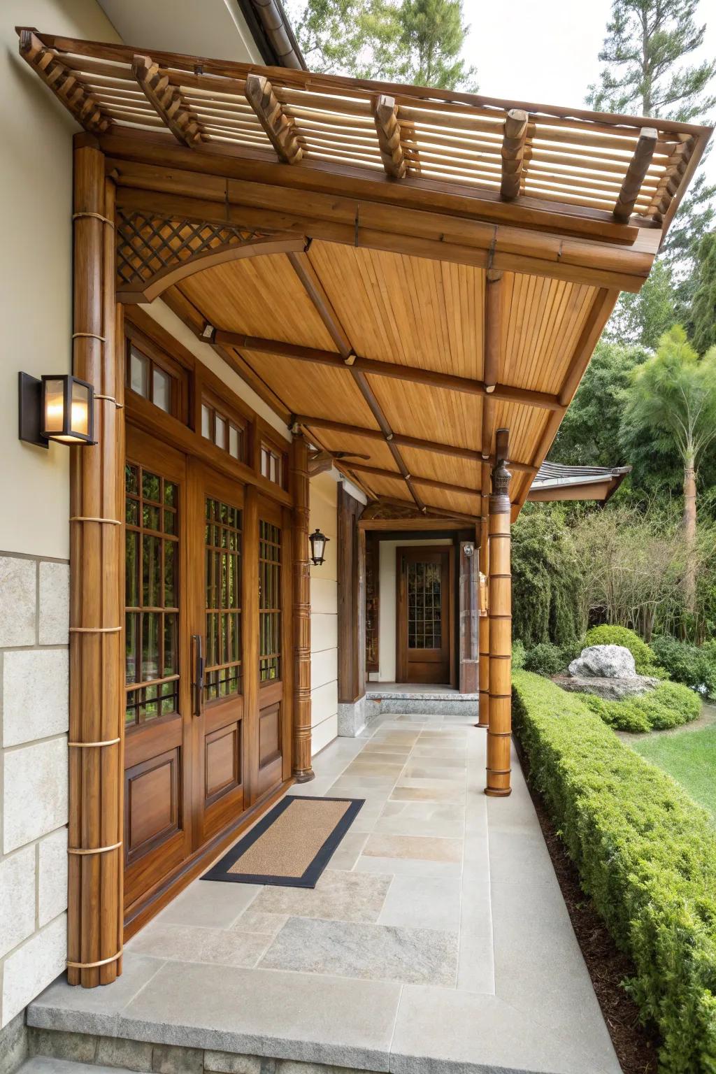 An Asian-inspired shelter for a tranquil ambiance.
