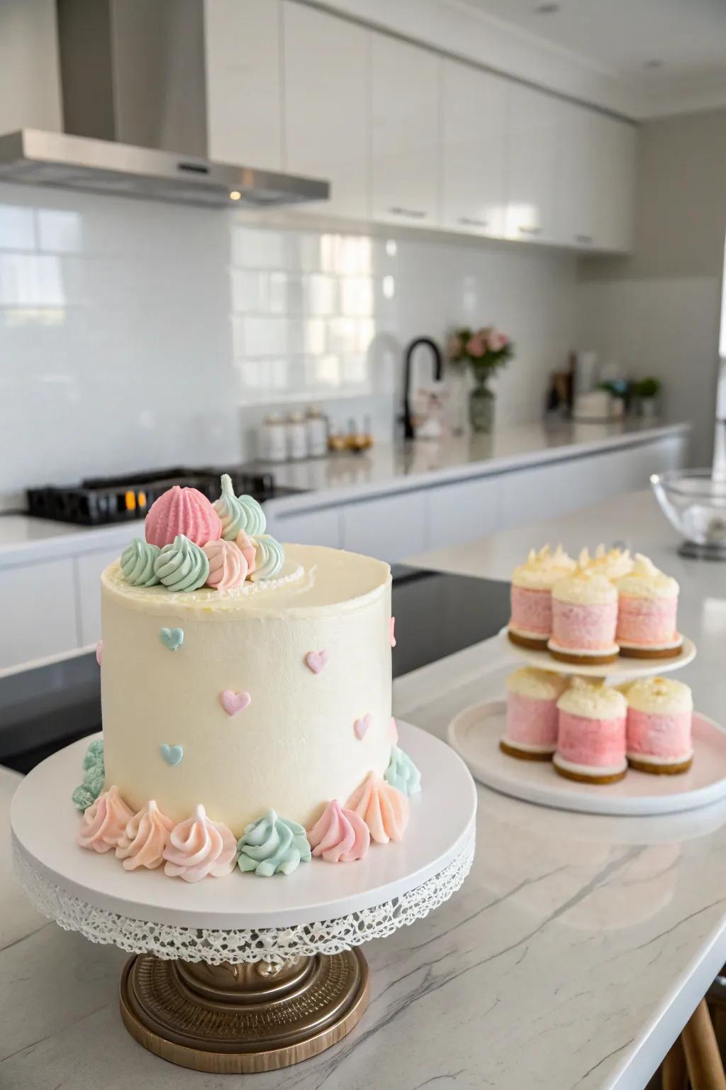 Chic and modern minimalist buttercream cake.